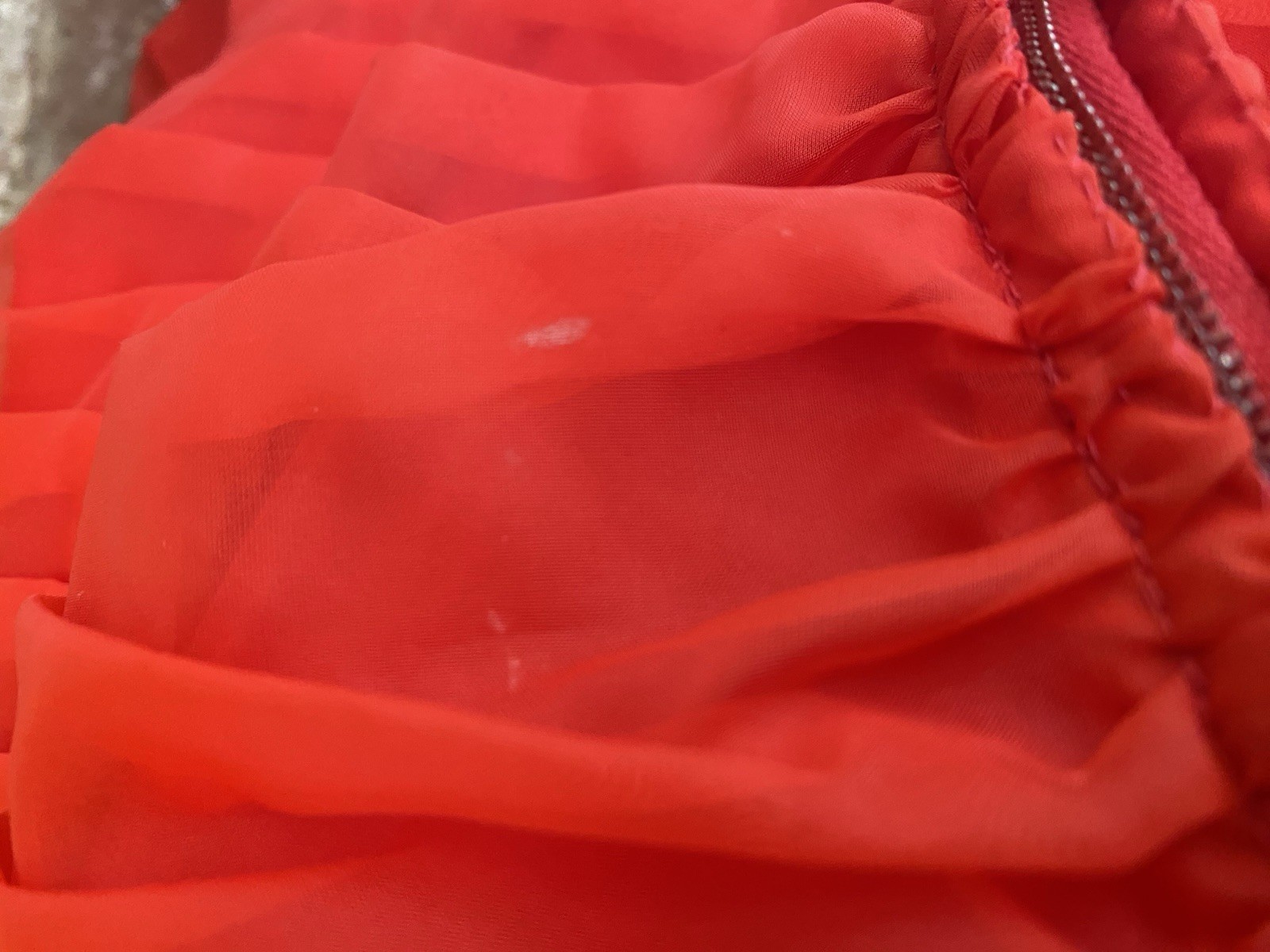 VTG 50s Red Chiffon Strapless Evening Cocktail Prom Gown Dress XS