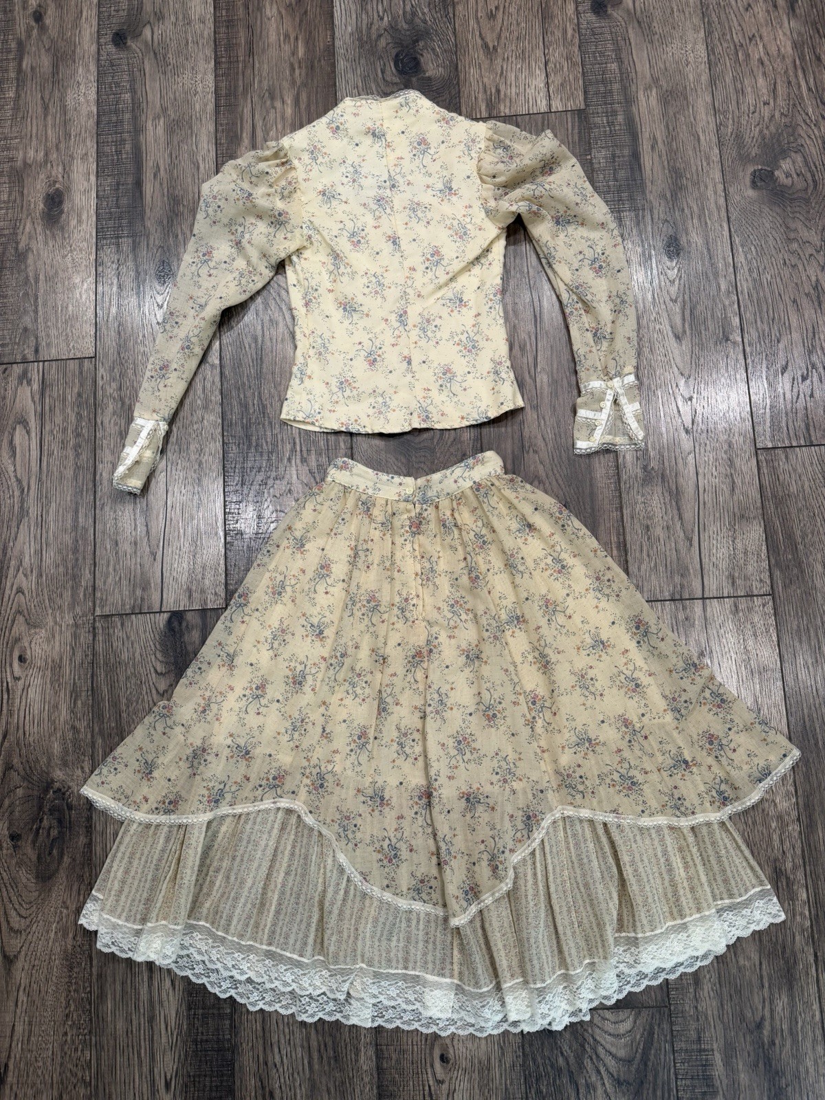 VTG Gunne Sax by Jessica McClintock Floral Prairie 2 Piece Set SZ 3 Cottagecore