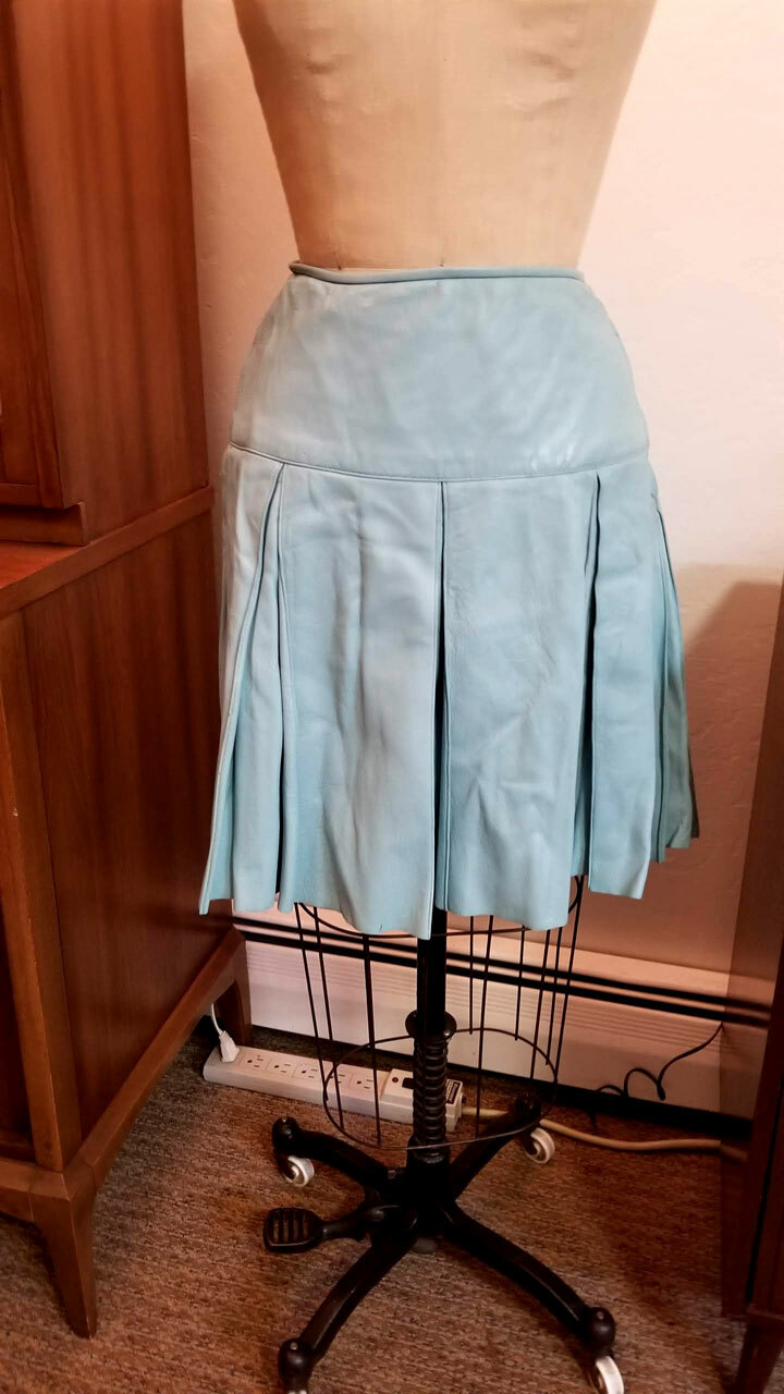 R-a-r-e 1960’s BONNIE CASHIN (Original Coach Designer) Leather MINI SKIRT SUIT