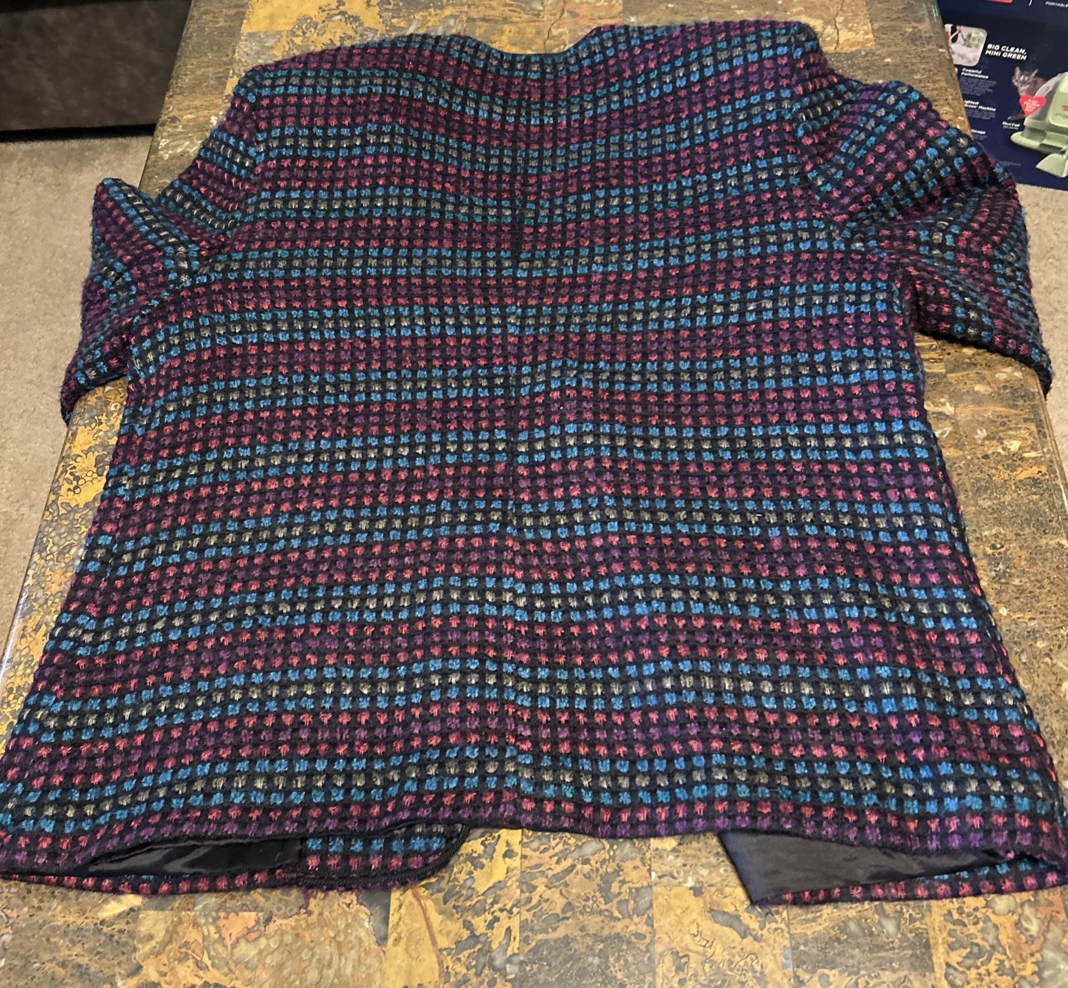 Koret Women’s Plaid Vintage Blazer/Cardigan Size L Knit Jacket