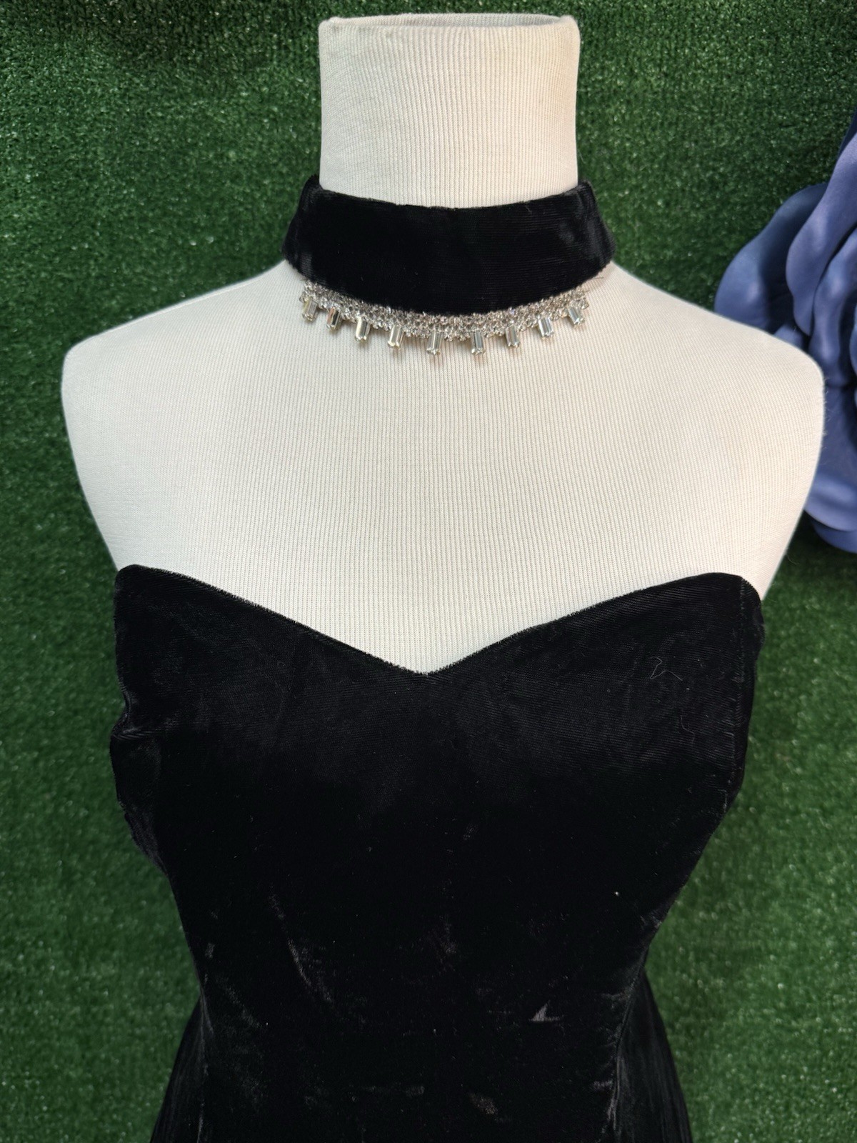 Susan Roselli For Vijack Vintage Black Velvet Choker Dress Fits Like A Medium