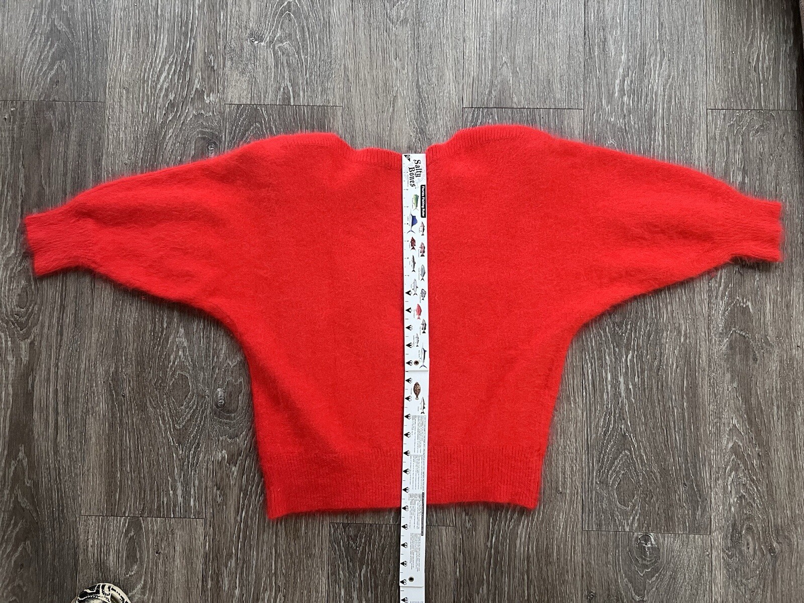 Vintage Dolman Sleeves Red Angora Sweater Big Star, Korea. So 1980s! Soft Fuzzy
