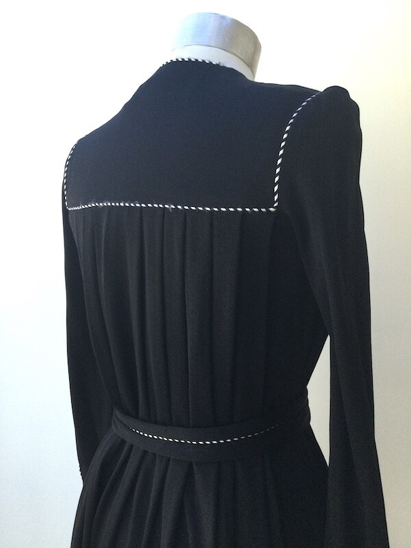 Vintage 1970’s John Bates Jean Varon Long Black Jersey Dress