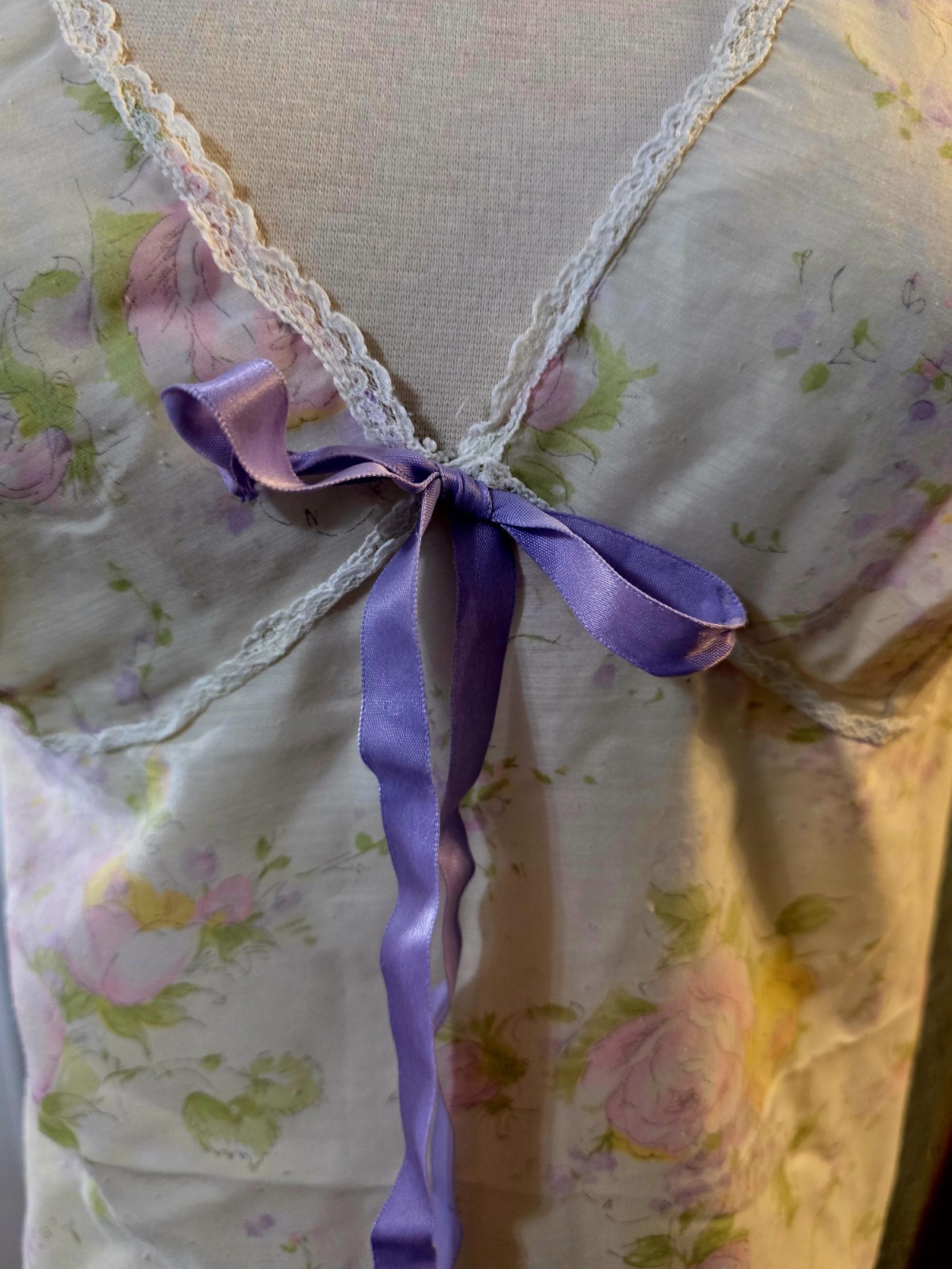 Vintage Altered? Thin Material Nightgown – Sleeveless – Cottage Core. – Granny
