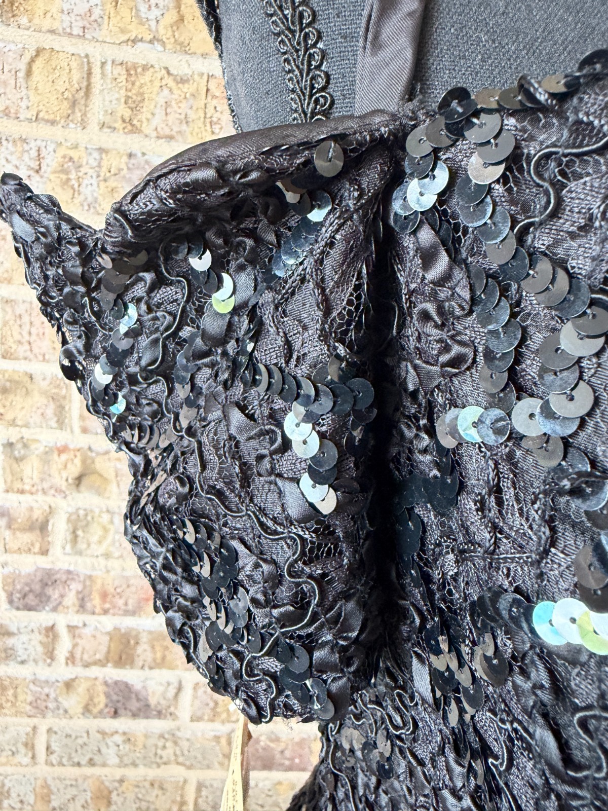 Karen Lucas for Niki Dead Stock Vintage sequin 90’s cocktail dress black ILGWU
