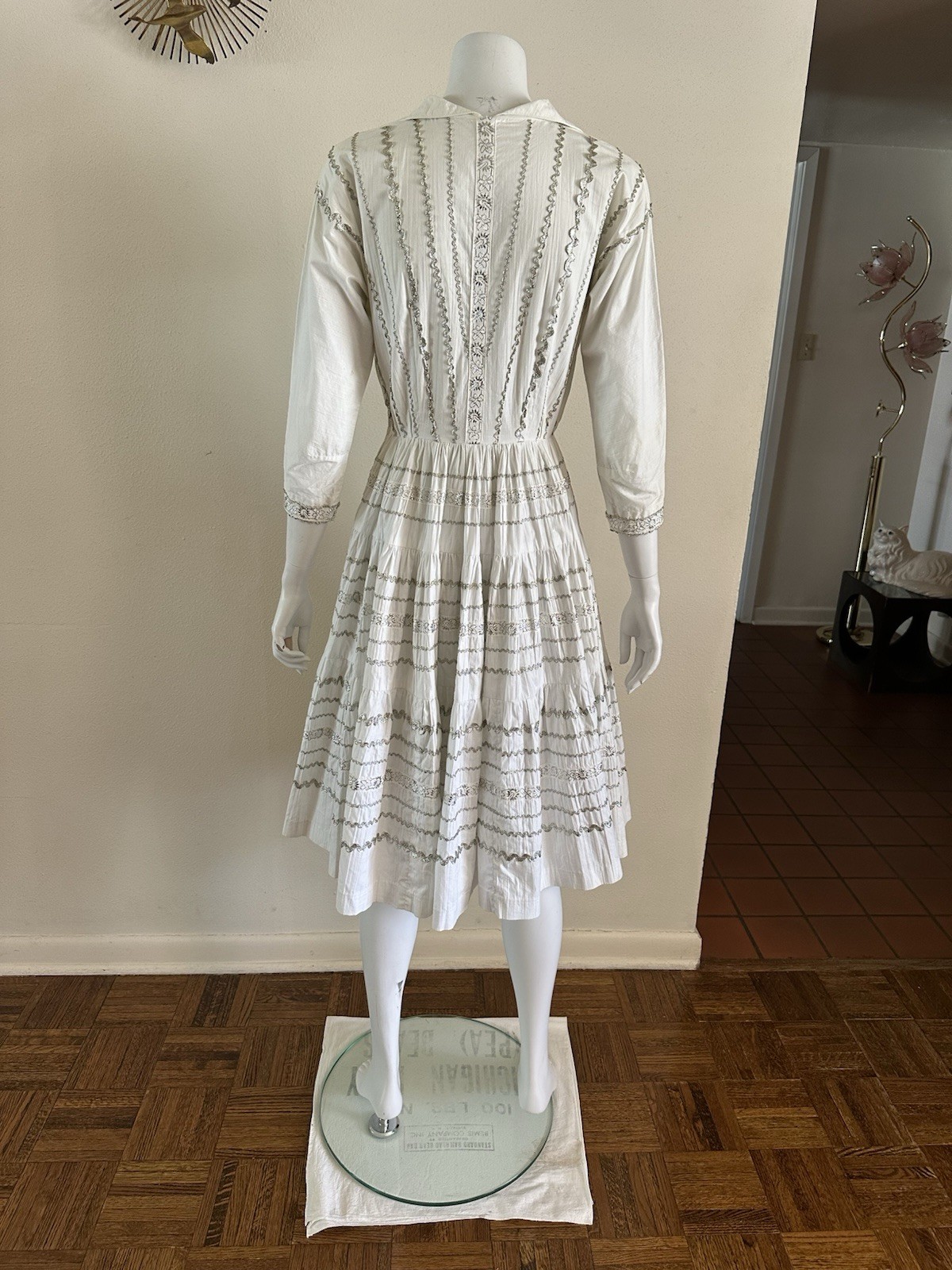 1950s Ric Rac Cotton Patio Dress Full Circle Western Rockabilly S Vintage