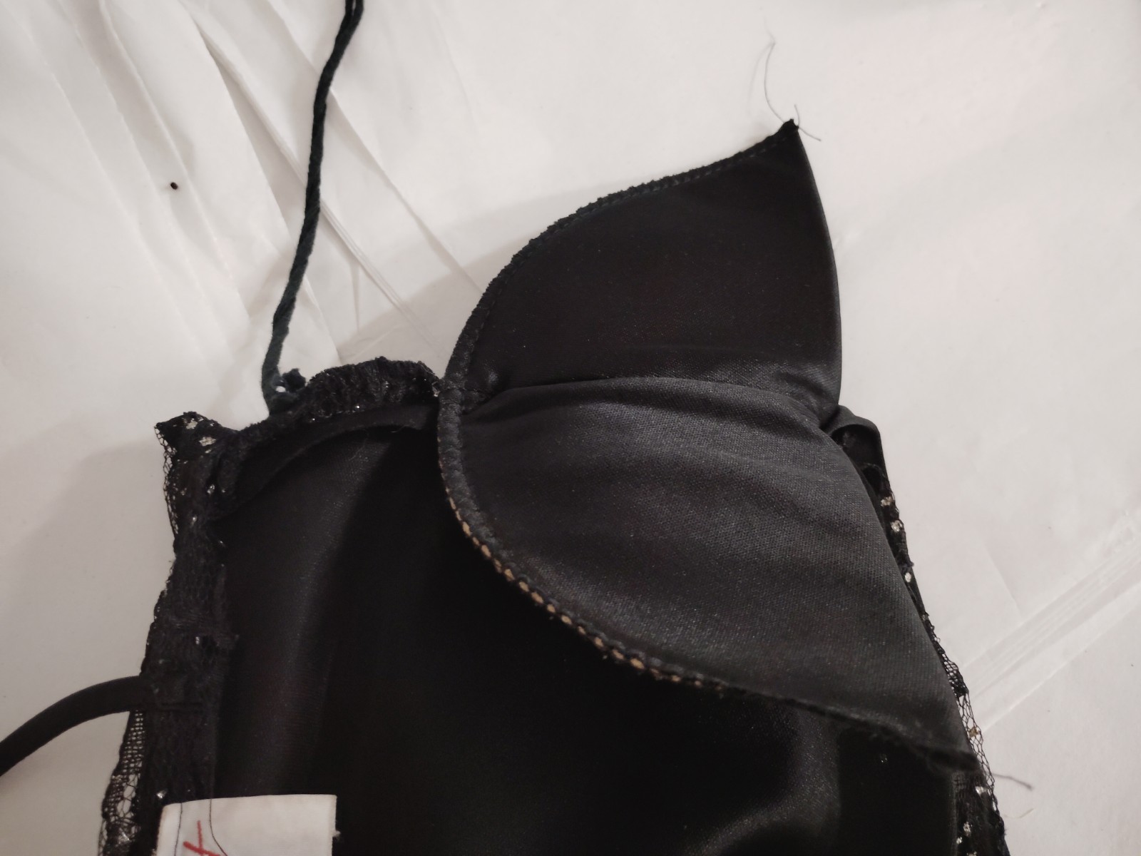1980 PUNK GOTH FAIRY prom dress black silver lace layers handkerchief 8/10 USA