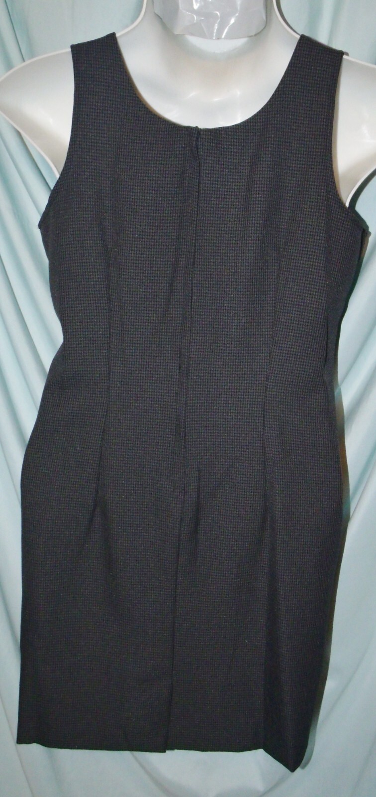 Lisa Jo Dark Gray Houndstooth Polyester Dress Suit Juniors Size 13/14 VTG 90s
