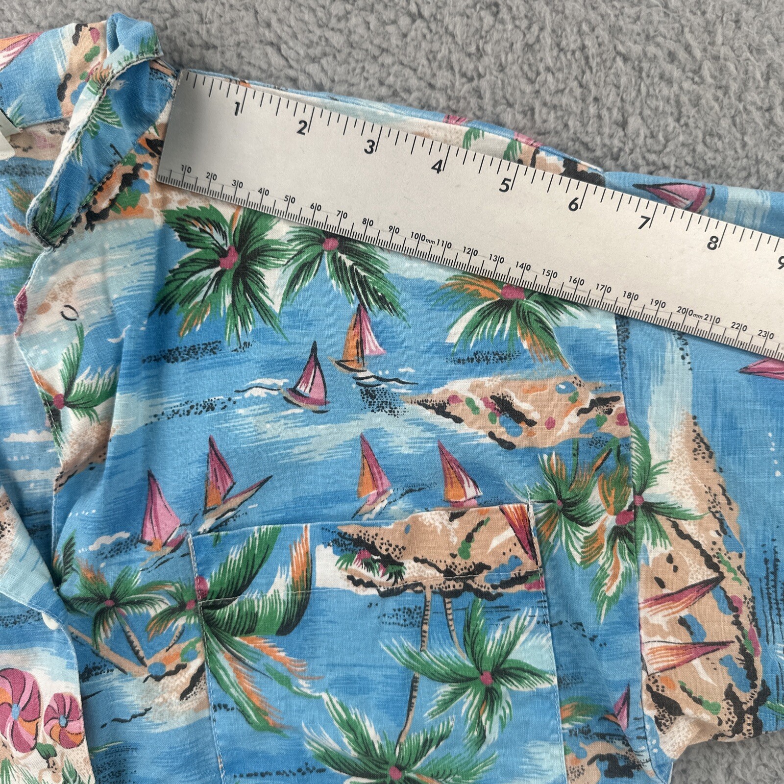 Vintage Palmetto’s 90s Women’s Size S Hawaiian Beach Camp Button Up Shirt EUC
