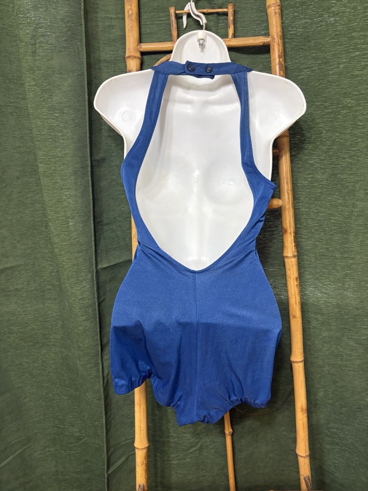 Vintage 1960s De Weese Design Swim & Sun Swimsuit Navy Blue One Piece W Zipper