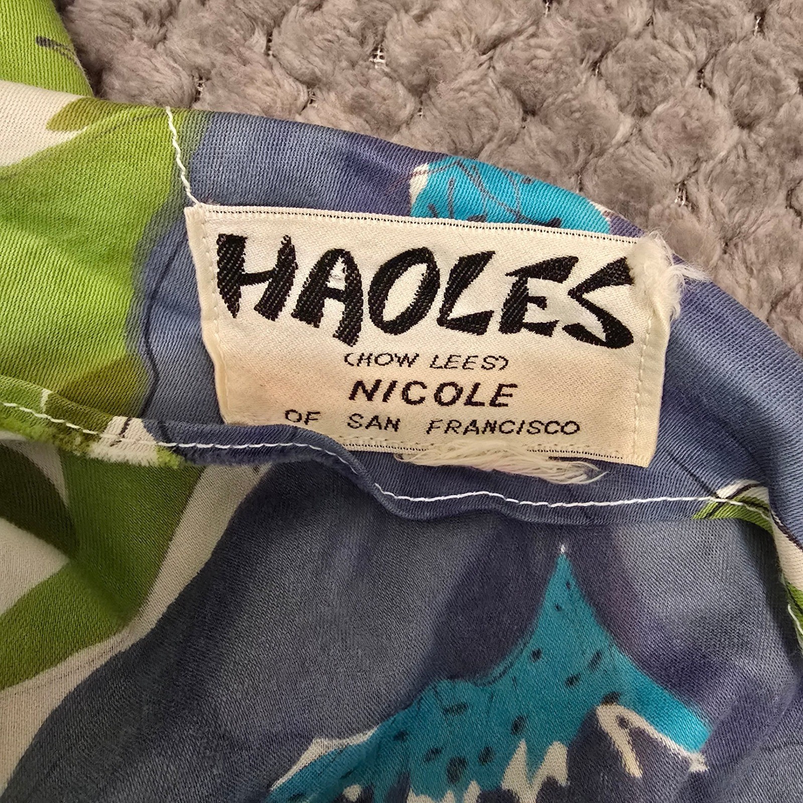 VTG Haoles Nicole of San Francisco Mid Century Watercolor Floral Dress Bow Back