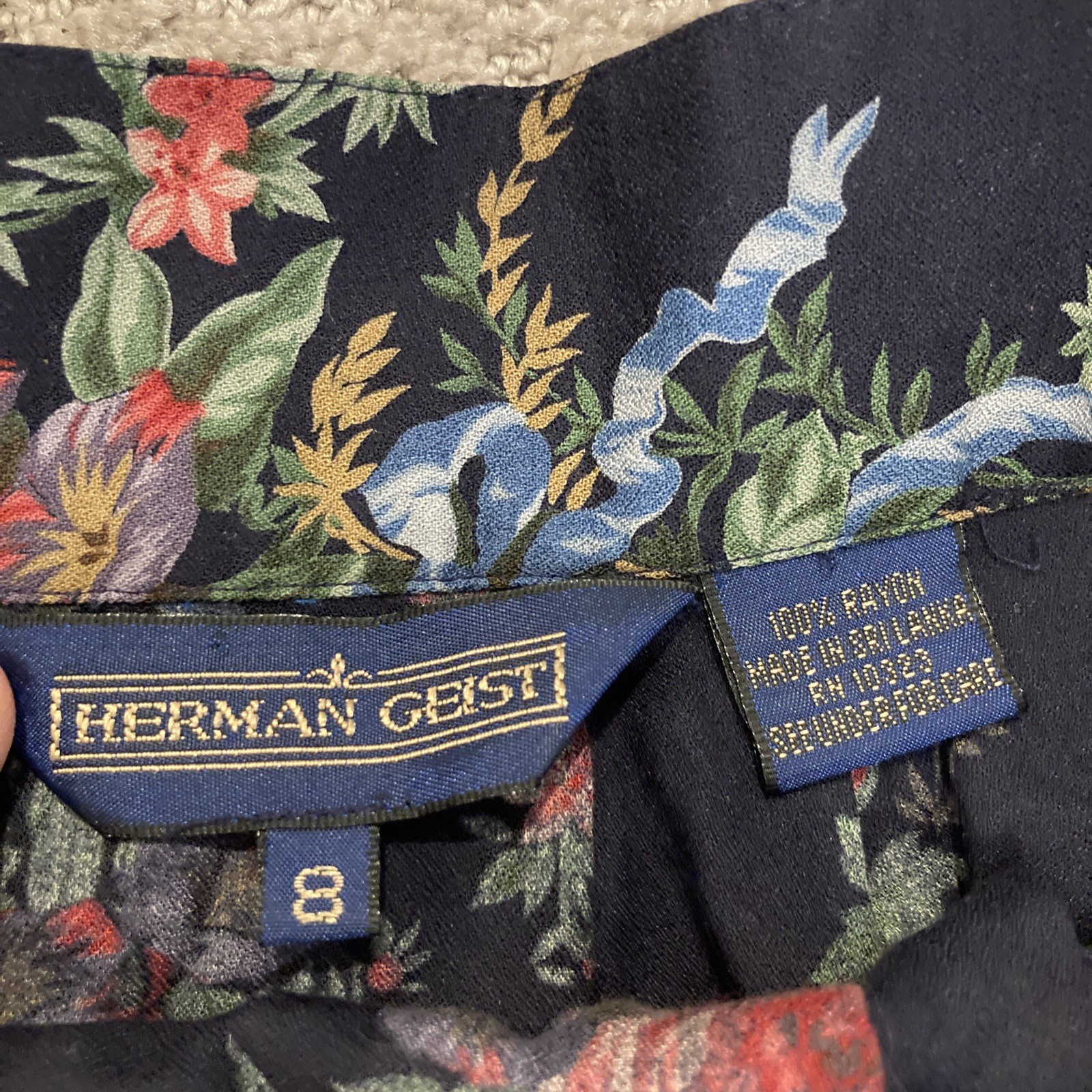 Vtg Herman Geist Floral Skirt Cottage Core Romantic Festival 27” Waist 34” Long