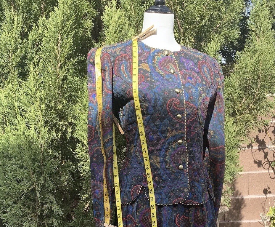 Skirt Set Vintage Jeffery and Dana 2-Piece Multi-Color Set Size:Large/XL