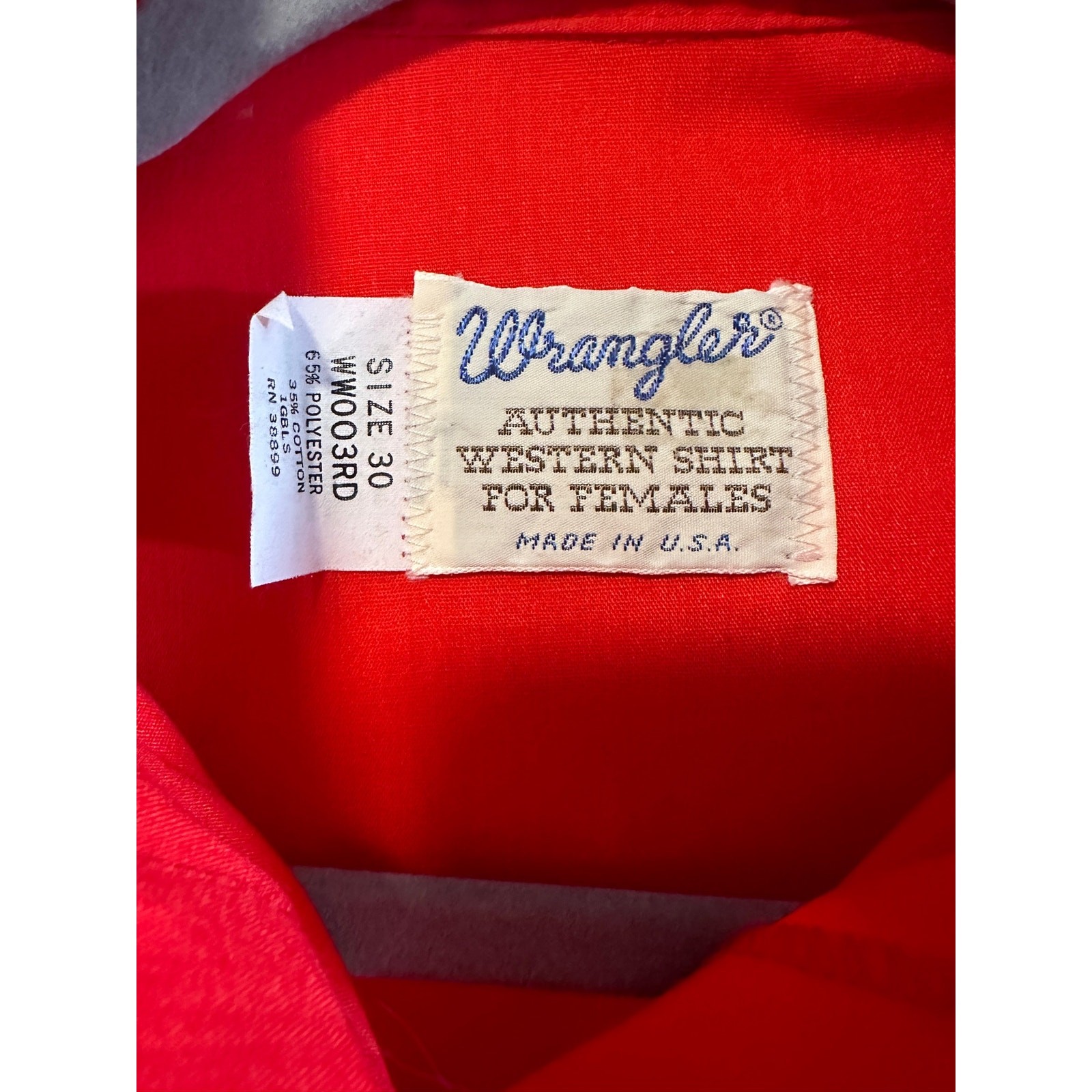 68. Vintage Wrangler for Women shirt; size 9/10