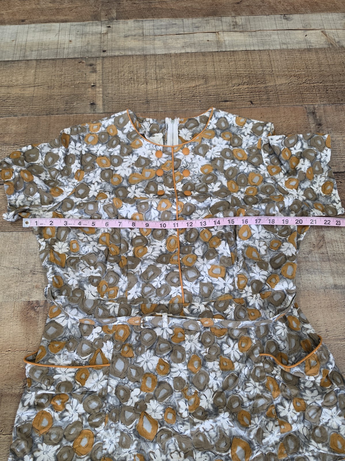 Vtg Mid Century 60s Womens Daydress Belted Sz 20 1/2 Excellent Floral Design