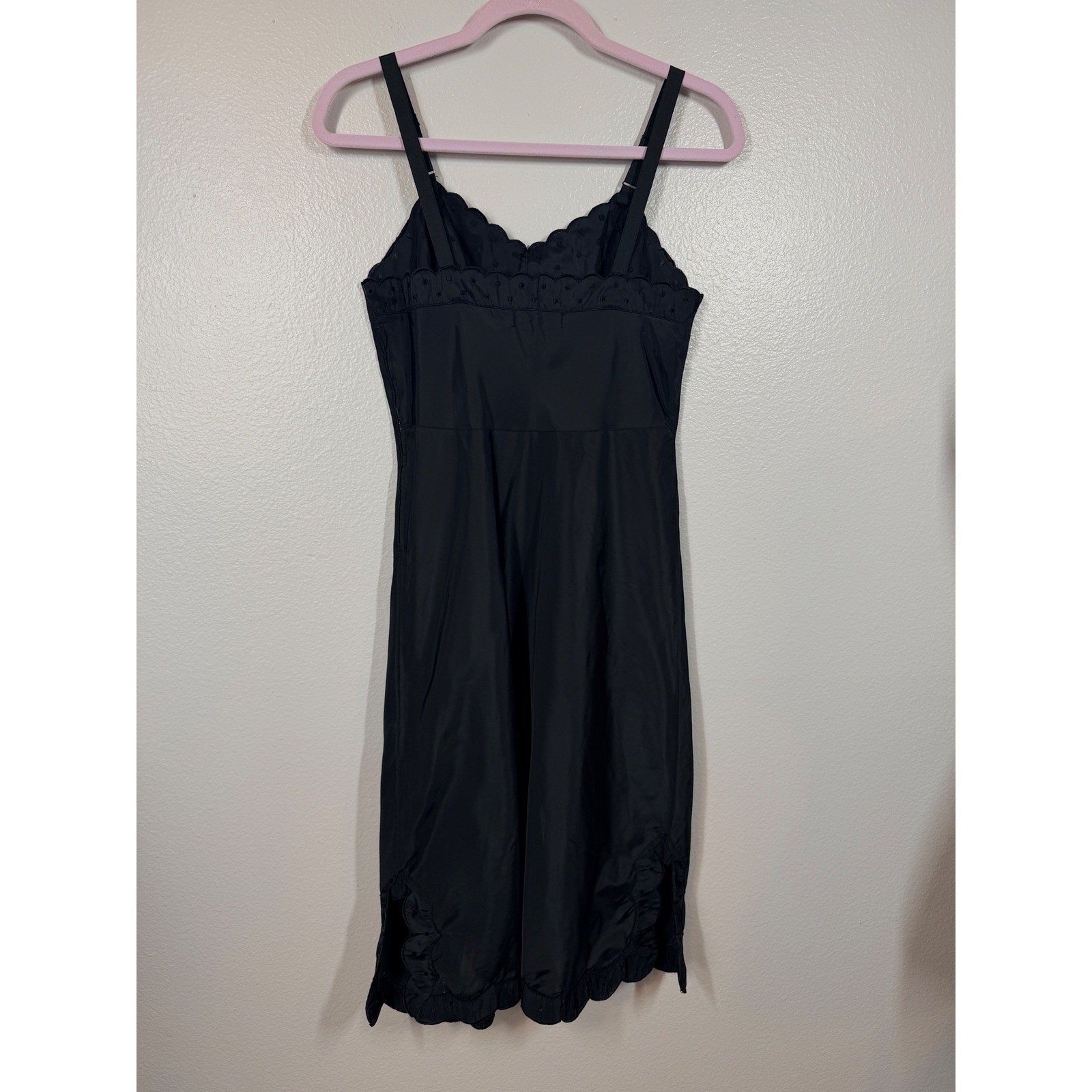 Barbizon Full Slip Sz 12 Miss Black Nylon Tafetta Candies 1960’s Tafredda