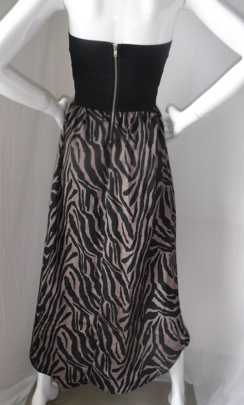 VTG 90s NWT FREDERICKS of HOLLYWOOD Bustier Asymmetrical Animal Print Dress Sm