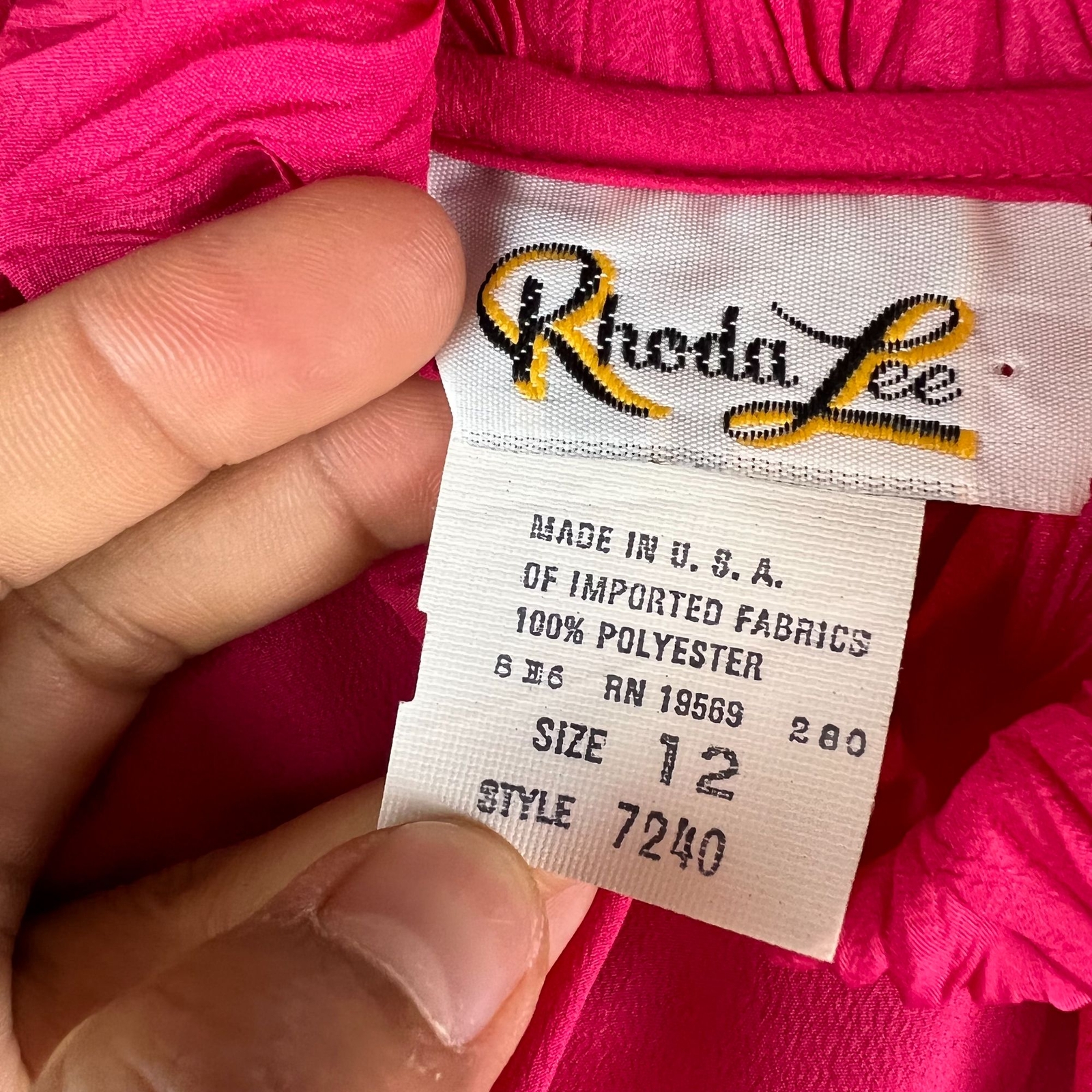 Vintage Rhoda Lee 1970s Pink Blouse Vtg Sz 12 Romantic Ruffled Collar