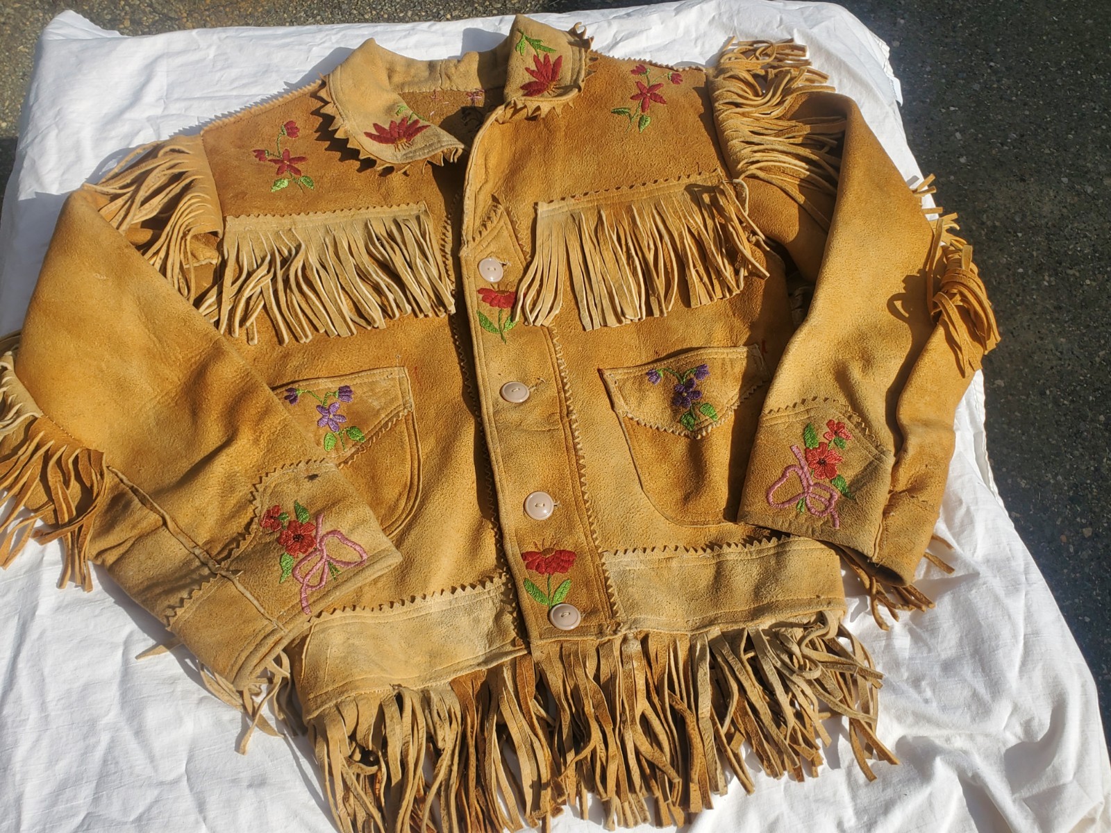 Vintage Indigenous Julia Gilpin? Handmade Moose Western Fringe Jacket Cariboo BC