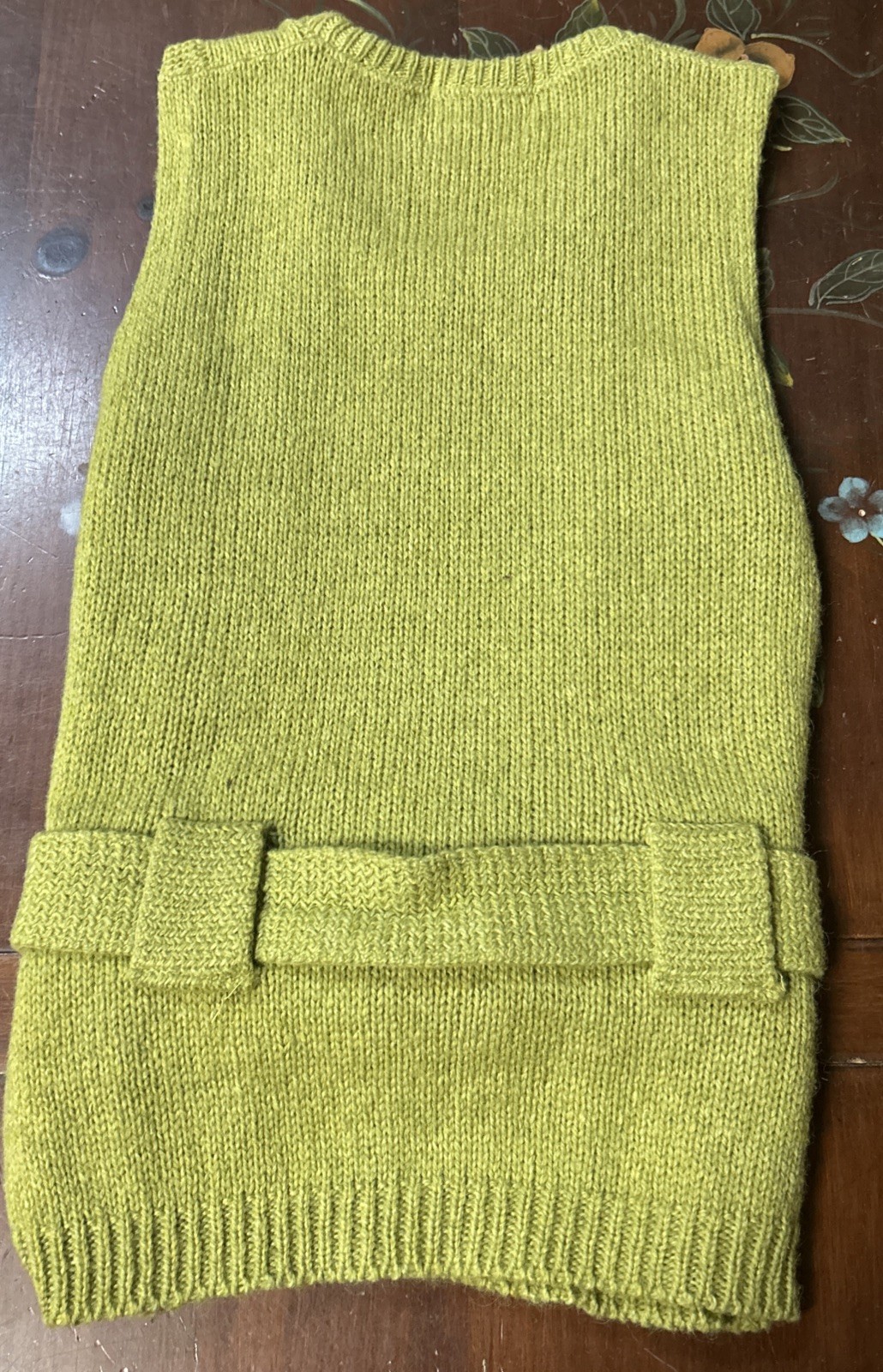 Vintage Munsingwear Sweater Vest Belted , Green, Wool/poly Blend Sz 16