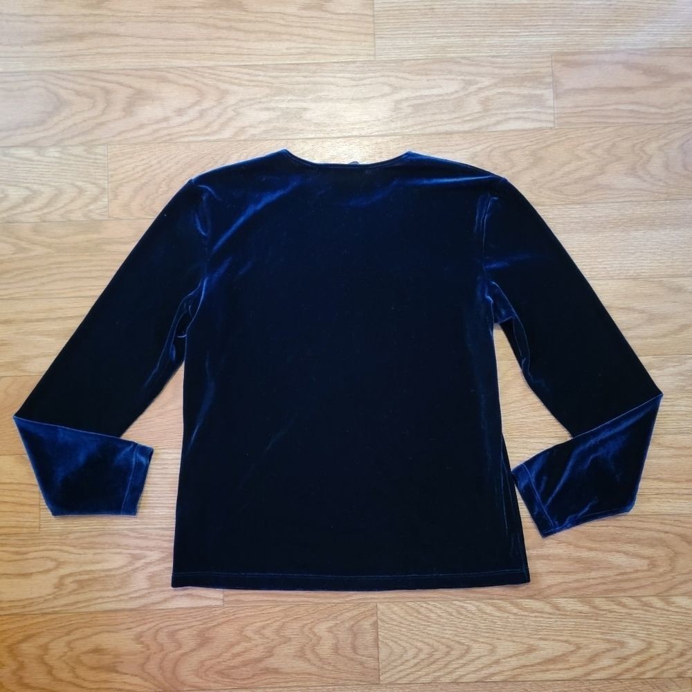 90’s Vintage Crushed Velvet Long Sleeve Blouse