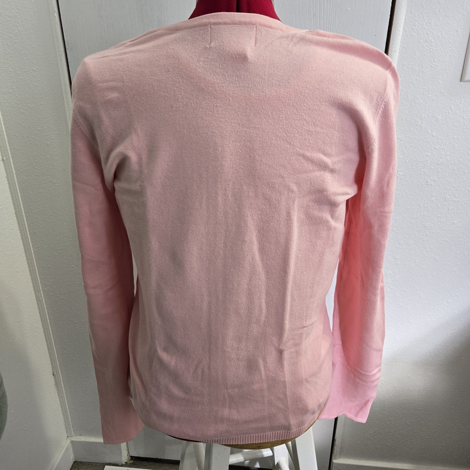 Vtg Chadwick’s Hong Kong Beaded Embellished Pink Cardigan Sweater Sz Large READ