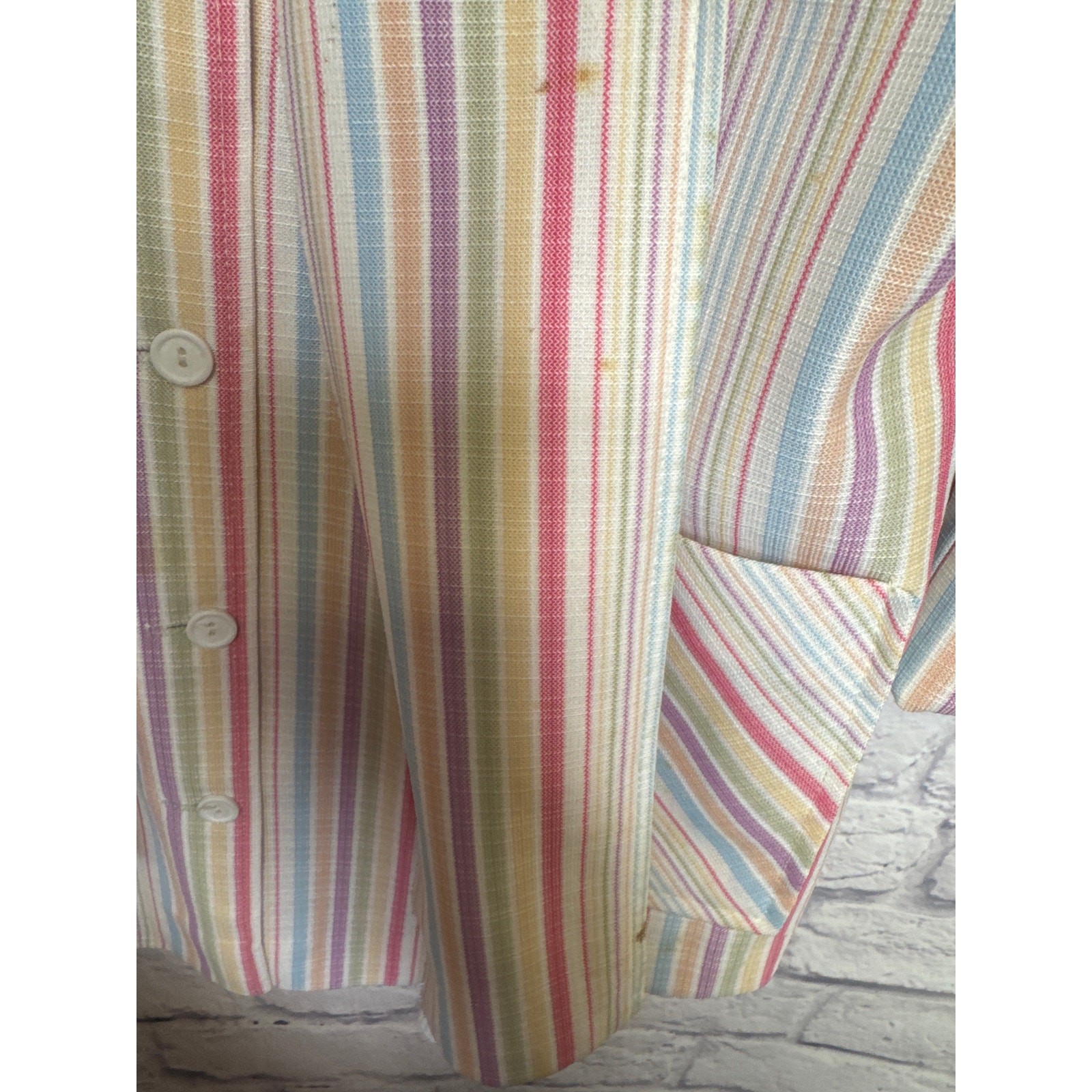 Ko Ko Knits Vintage Women’s 2 Piece Multicolor Striped Skirt Suit Size 8