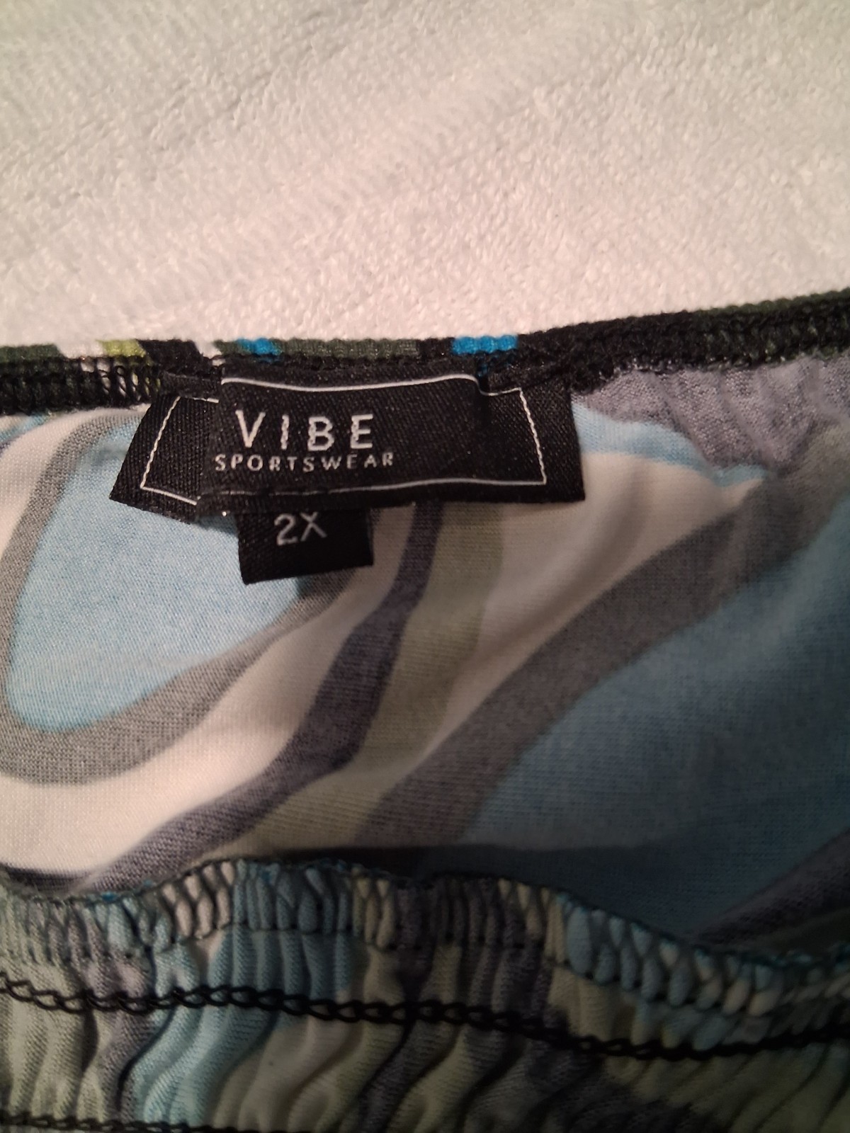 Vintage Vibe Y2K Teal Abstract Swirl Halter Top Midi Dress 2X Boho Smocked