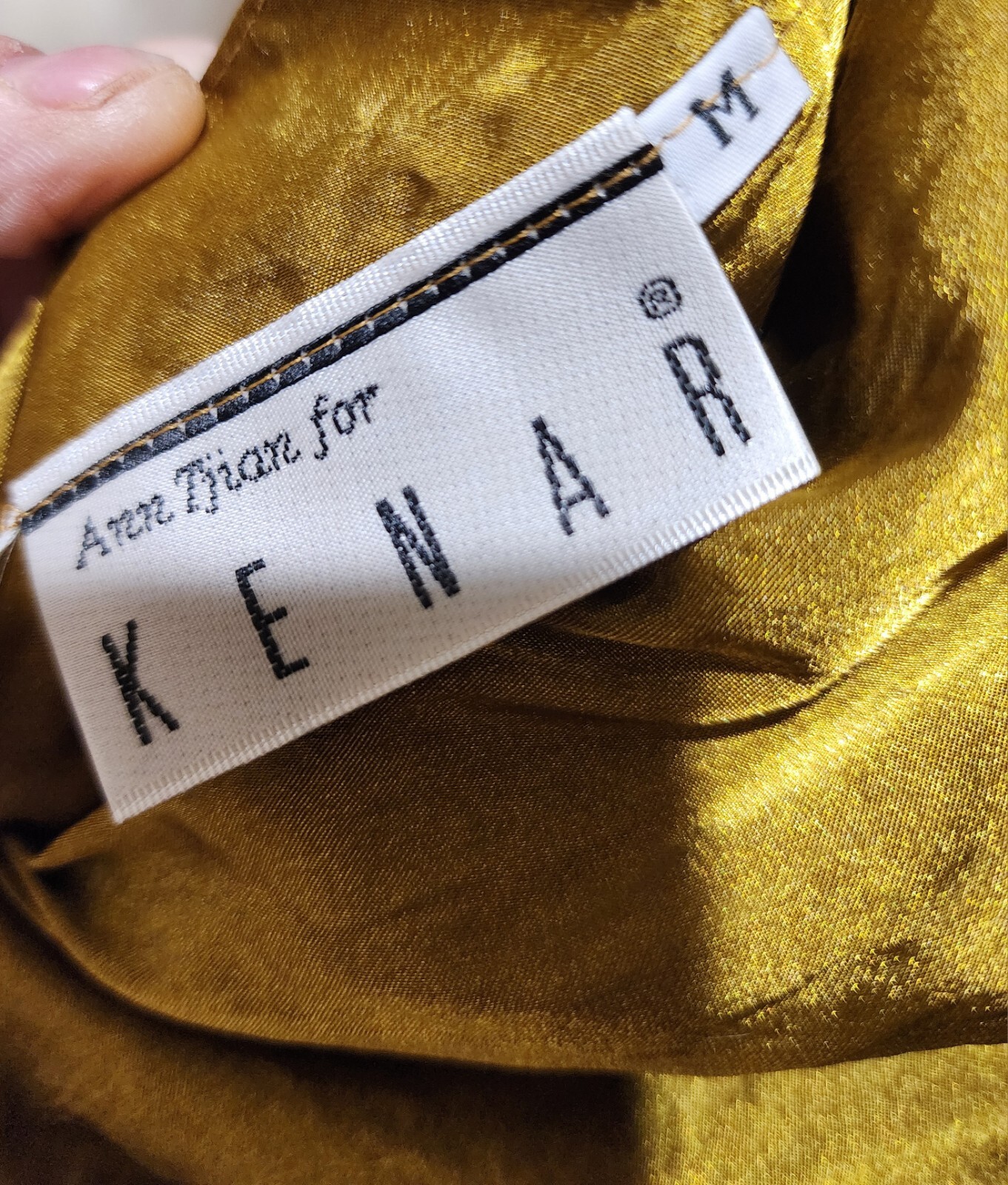 Vintage 1980s Ann Tjian Kenar Gold Fur Reversible Beaded Applique Coccoon Coat L