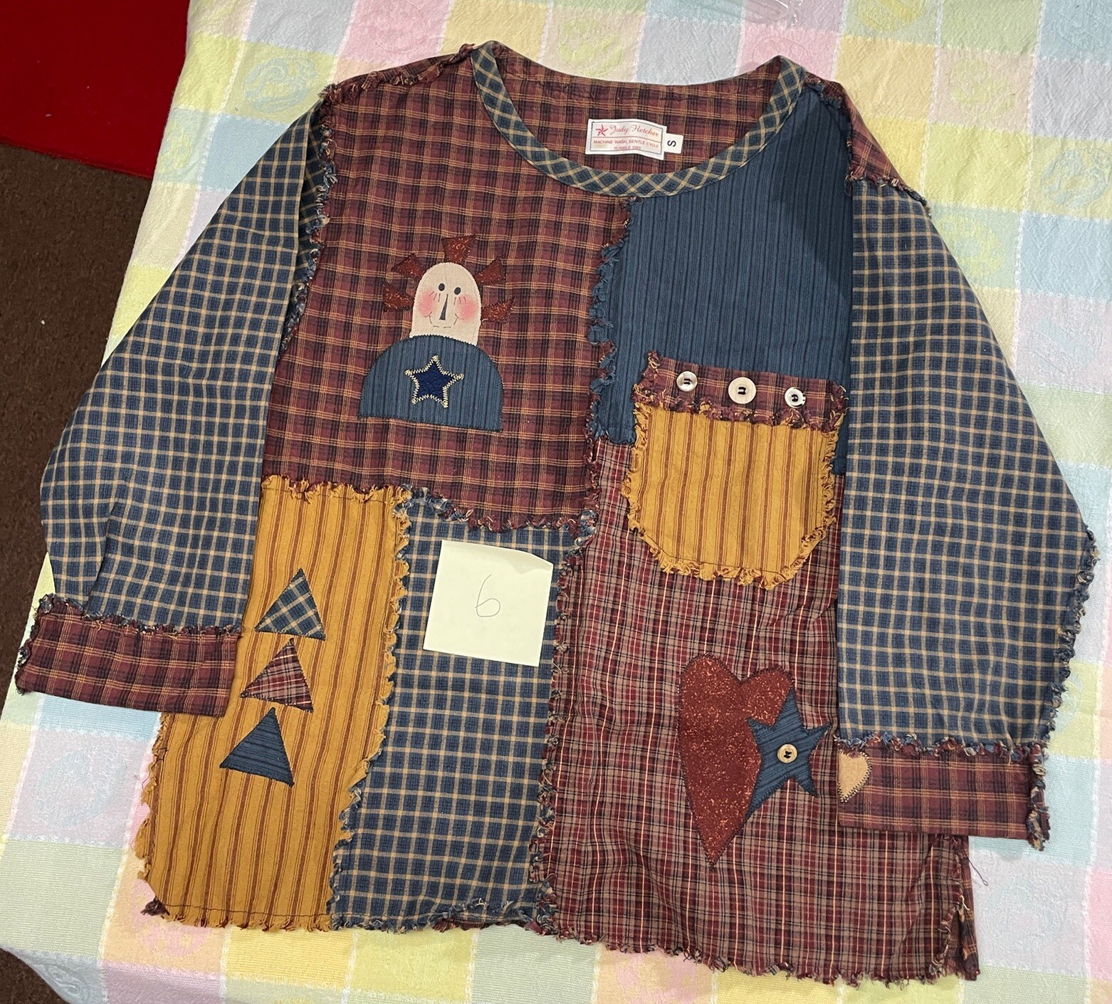 Vrg Patchwork Jacket XL Sharon Anthony Created By Crystal Boho Art To Wear NWT