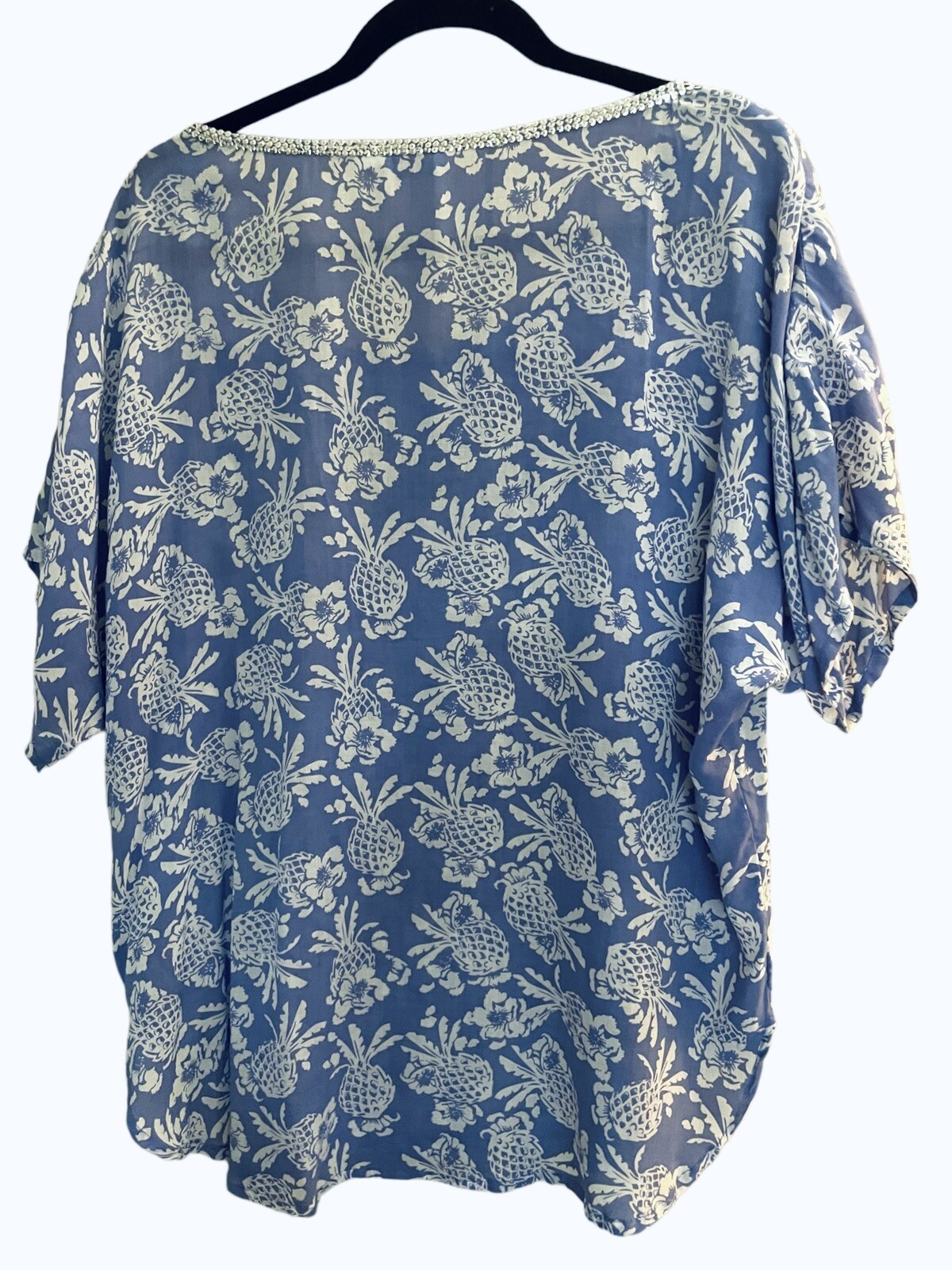 Beth & Tracie Barbados Luxury Resort Wear Glam Vintage 90s Top Floral Size L