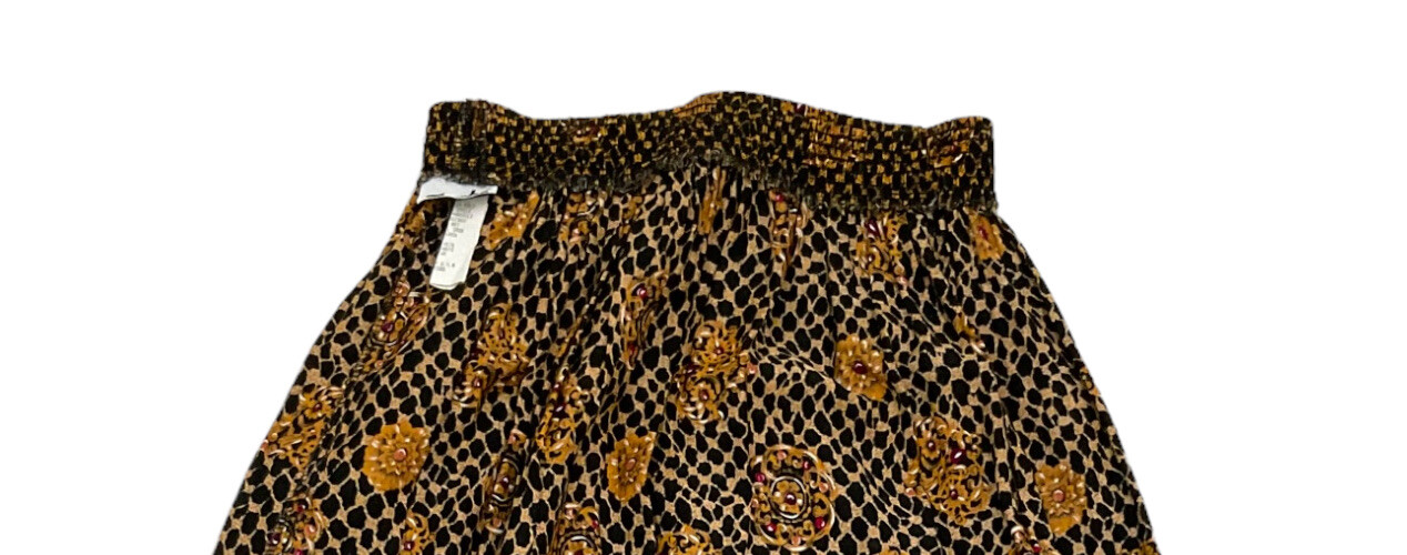 Touche L. A. Women’s Vintage Black Printed Midi Pleated Skirt Plus Size Medium.