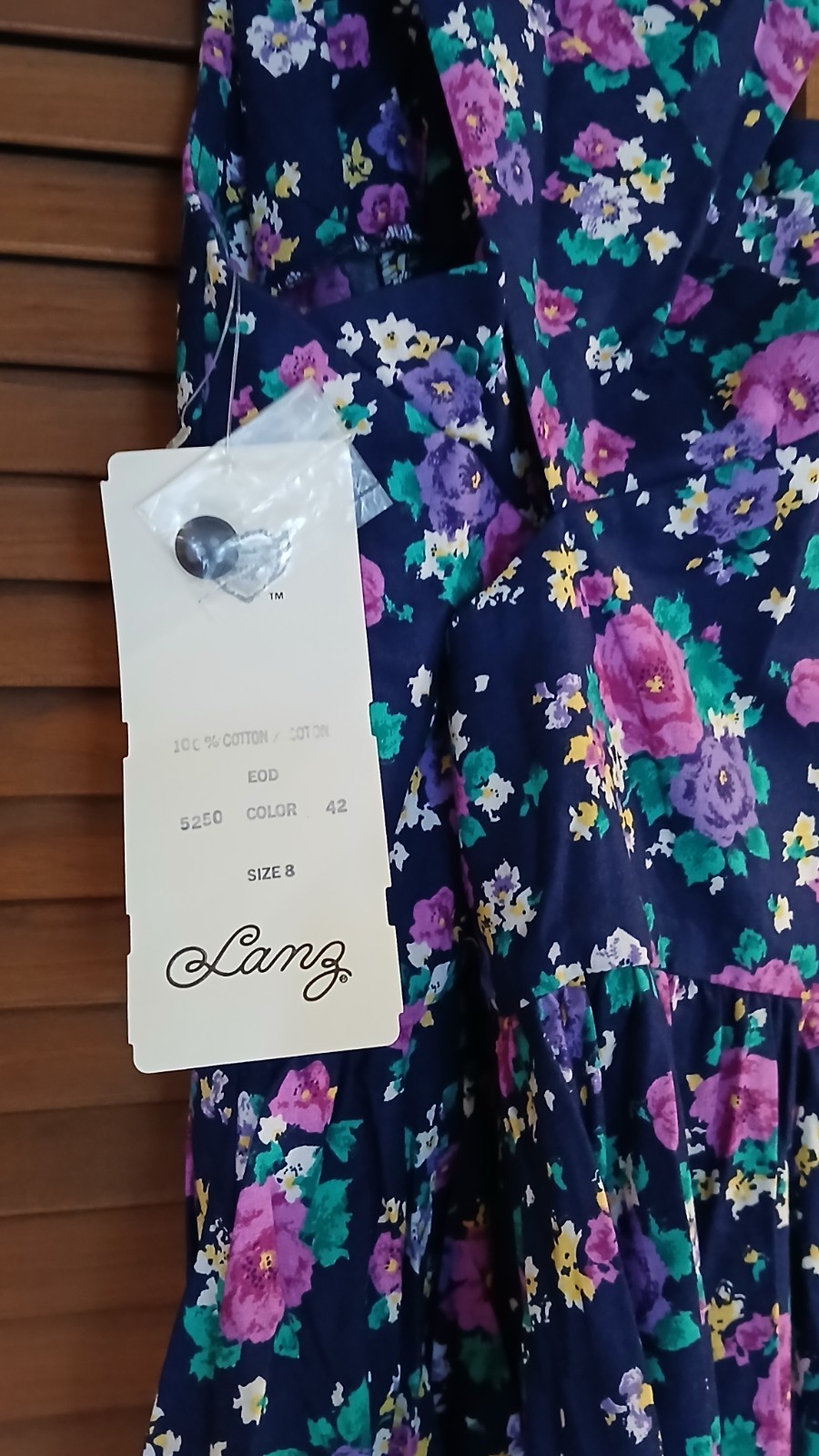 Lanz Originals Wonderful Vintage 80’s-90’s NWT Floral Blue Sundress Size 8