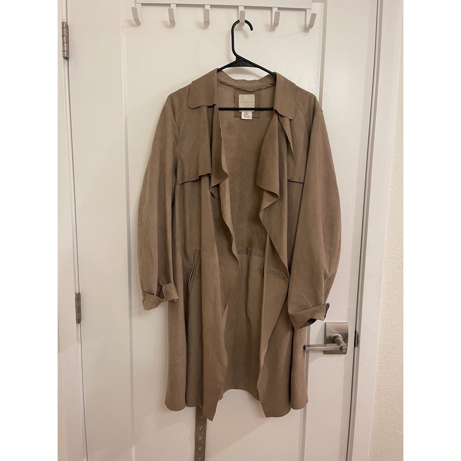 Gerard Darel Goat Suede Trench Coat Luxury 46 Old Money Chic