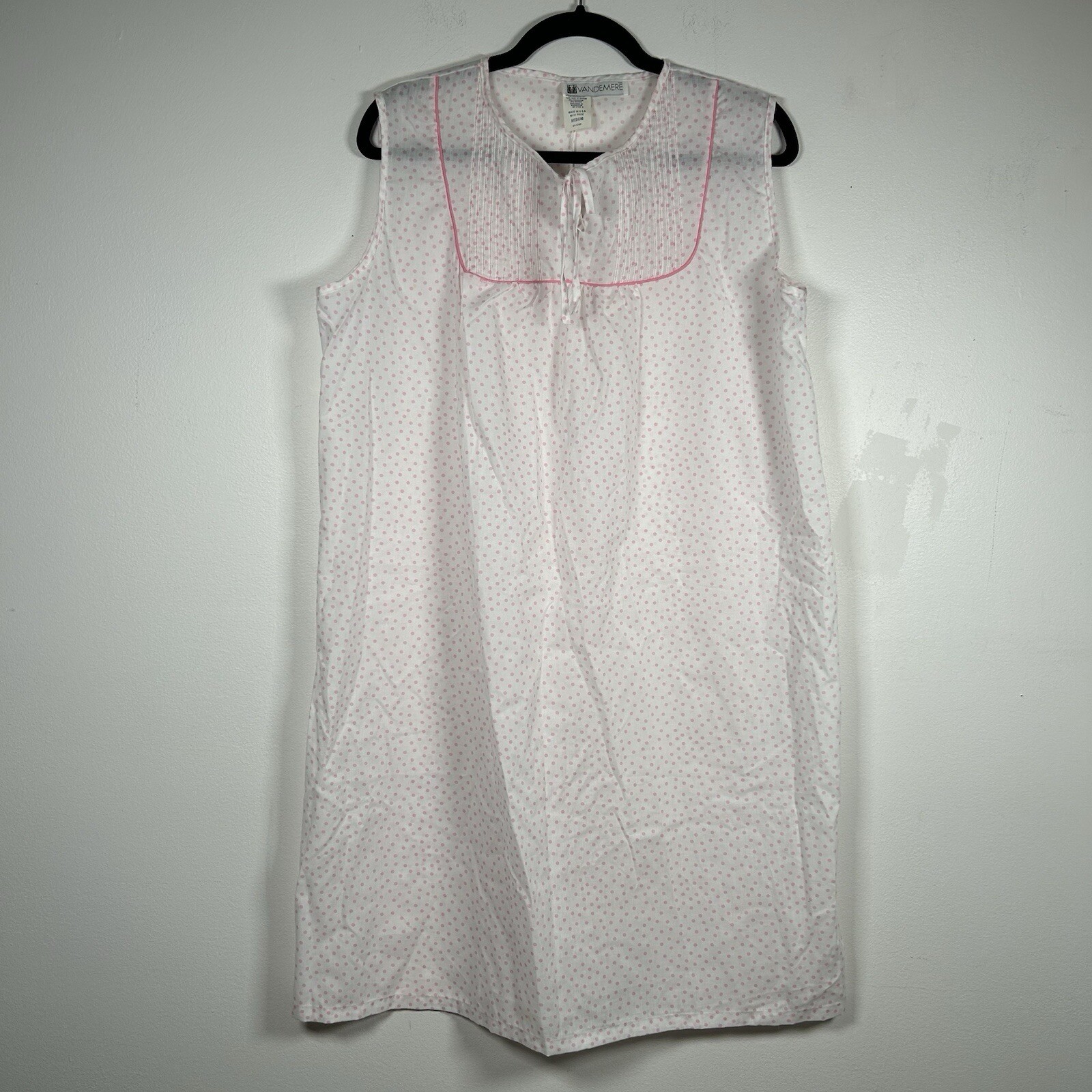 VTG Vandemere Pink Cotton Blend House Dress Nightgown GRANNY PJ’S Size Medium
