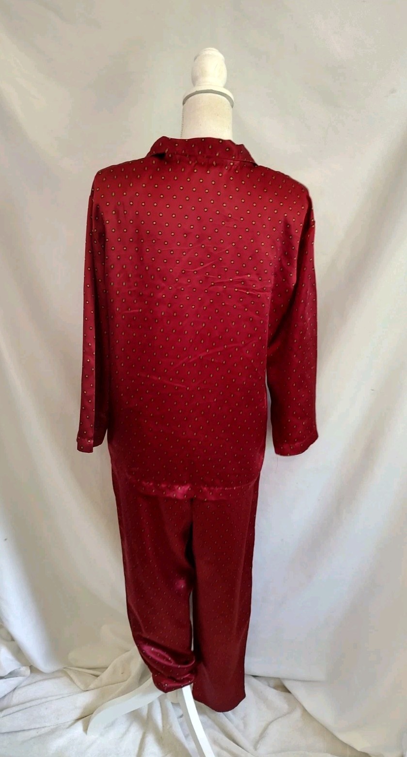 90’s Vintage Pajamas PJ’s Lounge Wear Body Drama Retro Red Satin Sexy Sz S