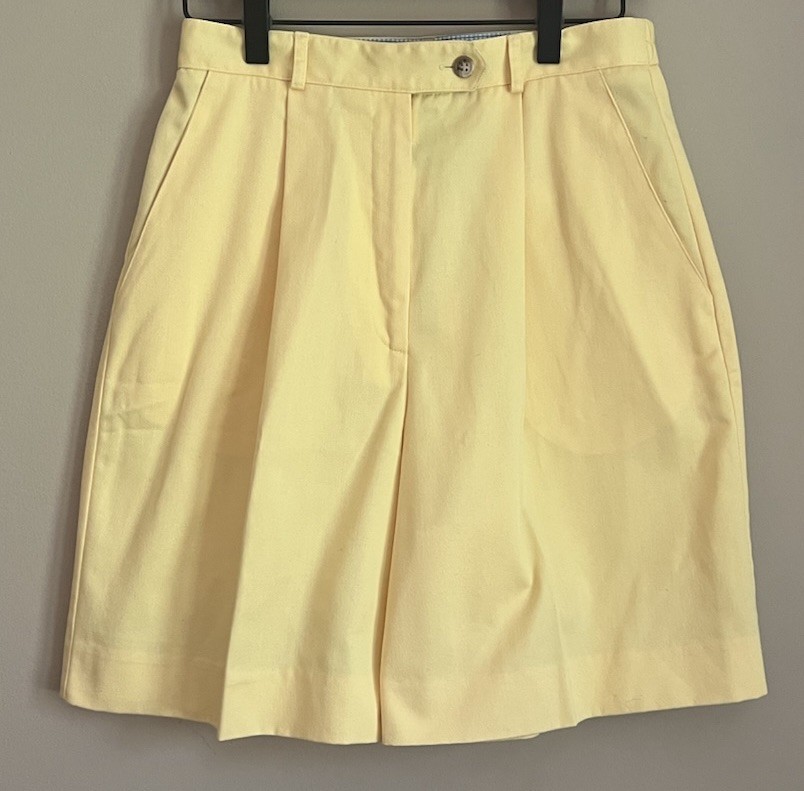 Vintage Talbots David Brooks Shorts Yellow High Waist Mom Golf Size 8