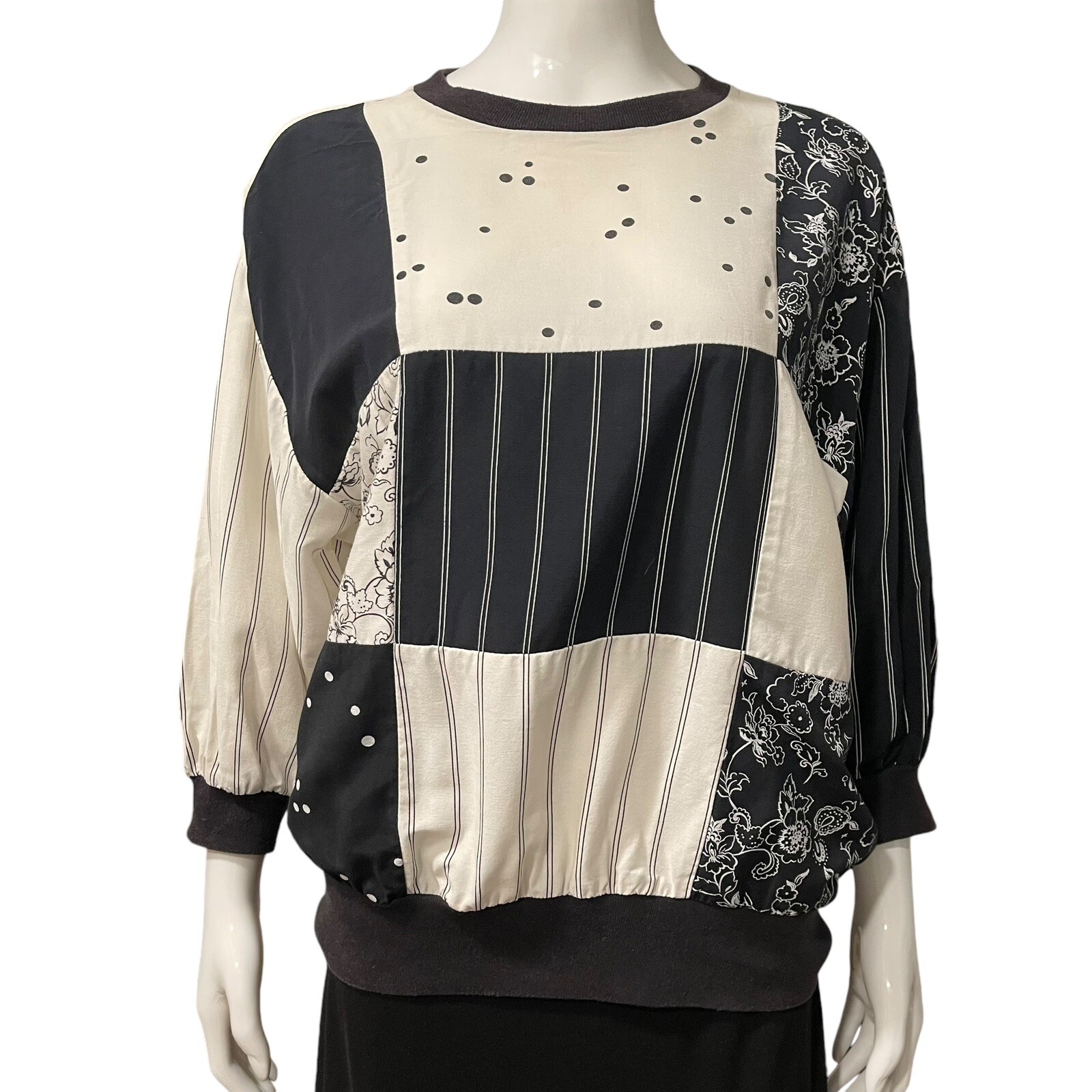 Vtg 1980s Nina St Claire Women’s M Pullover Top Shirt Button Jacket Cardigan
