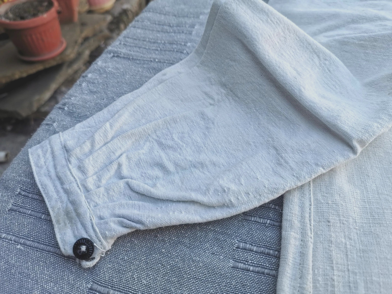 ANTIQUE WOMEN’S FOLK LINEN SHIRT RUSTIC HANDWOOVEN KENAR ETHNIC CLOTHING