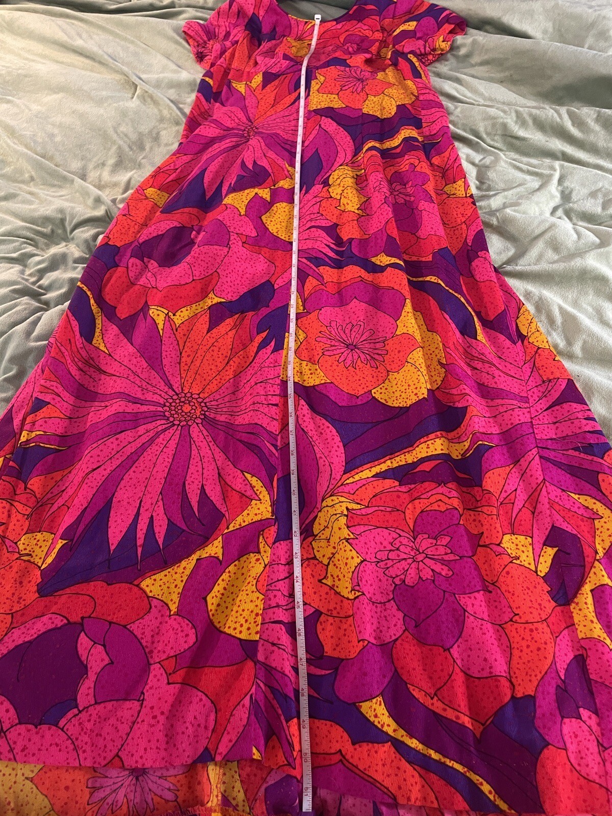 Sun Fashions Of Hawaii Honolulu Colorful 1970 1960 Dress Groovy Vintage Medium
