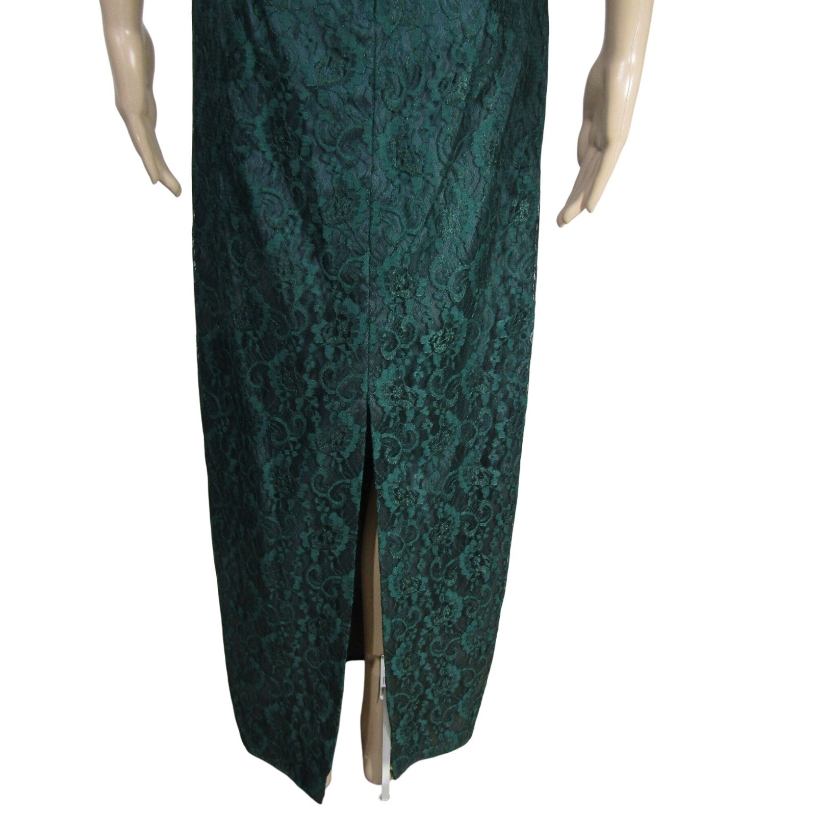 VTG 80s Forest Green S LACE Milkmaid WHIMSIGOTH Romantic Fairy Maxi Prom dress