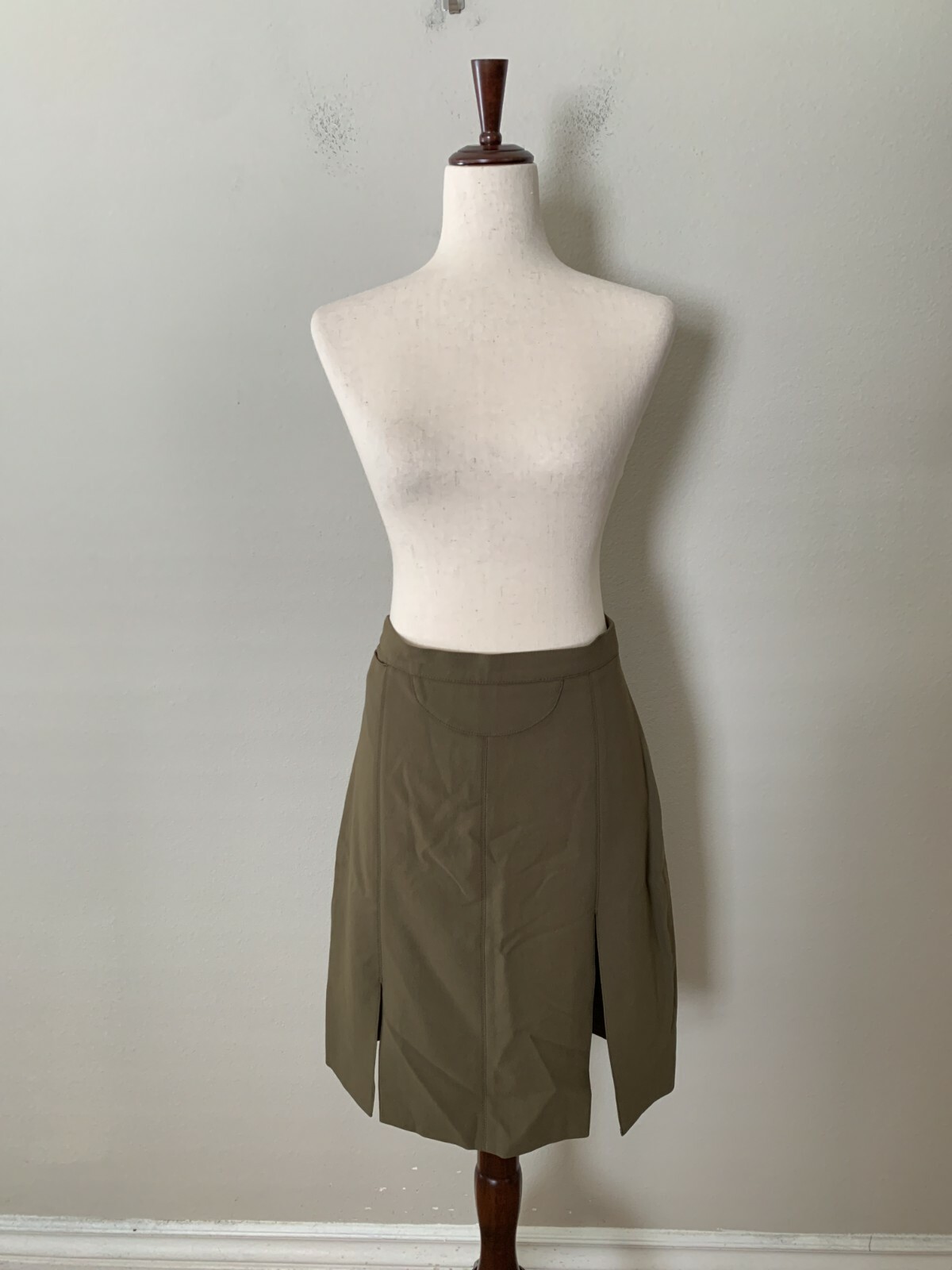Vintage FENDI Women’s Sz 38 / US 4 80’s Green Knee-Length Skirt w/ Slits