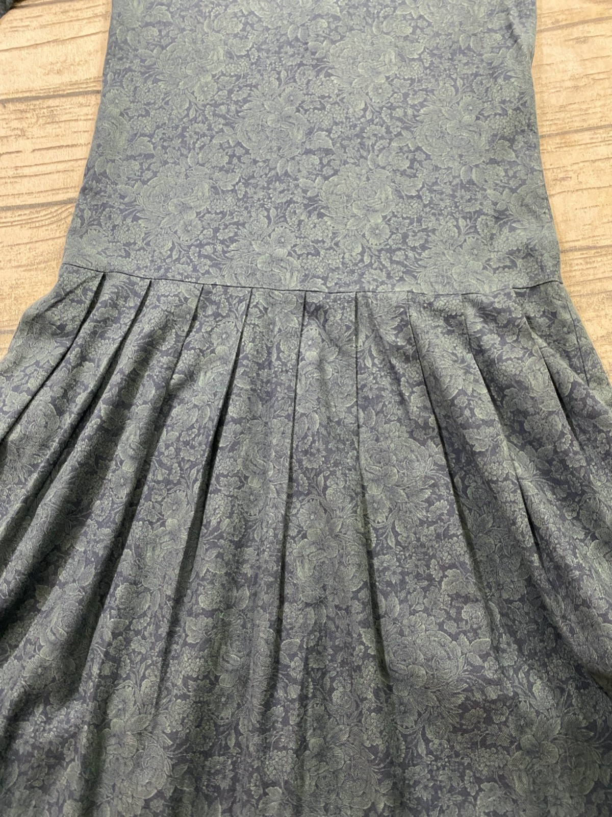 Laura Ashley Vtg 80s 8 Prairie Cottagecore Drop Waist Floral Lace Bibbing