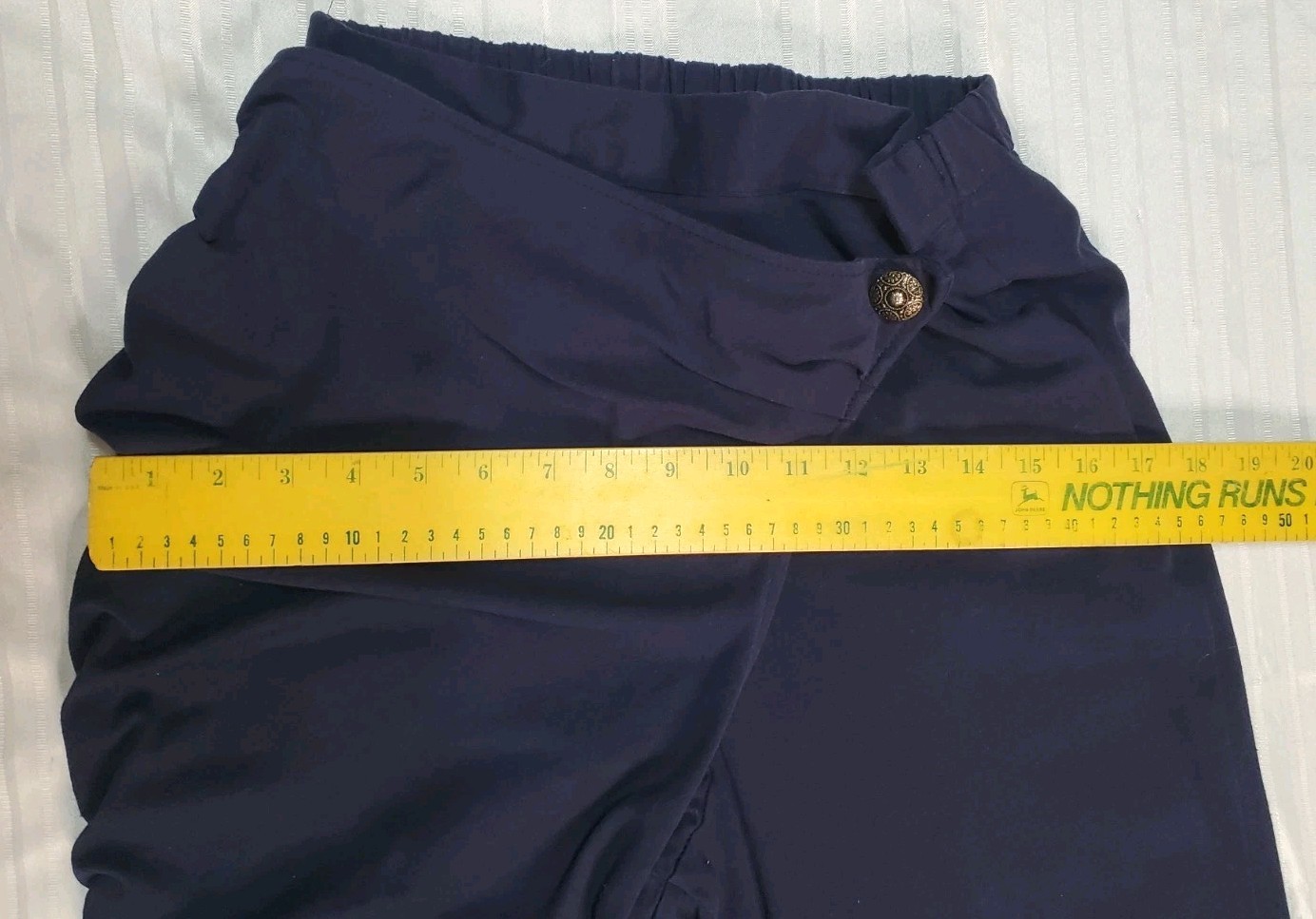 Vtg 80’s Fantaseas Collection Pants Juniors Size L Harem Ruched Flap Pants Navy