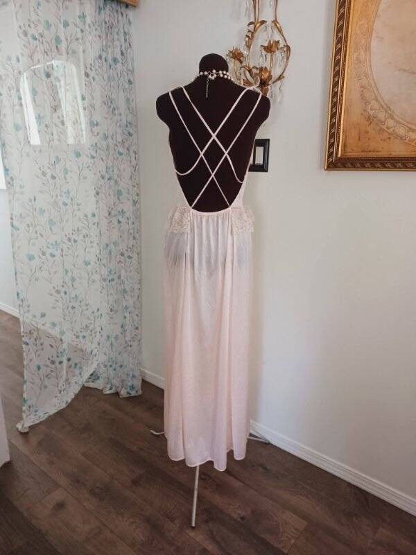 Vintage Pink Prairie Nightgown VICTORIAN Dress Undercover Wear GORGEOUS