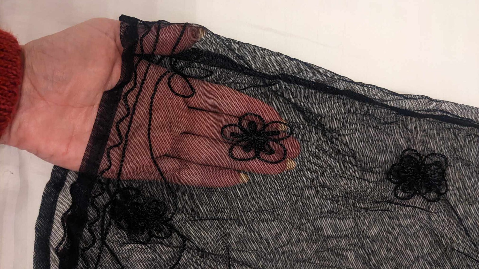 Black lace Mini Dress see through „Tree of Life” Floral Design Sexy Embroidery