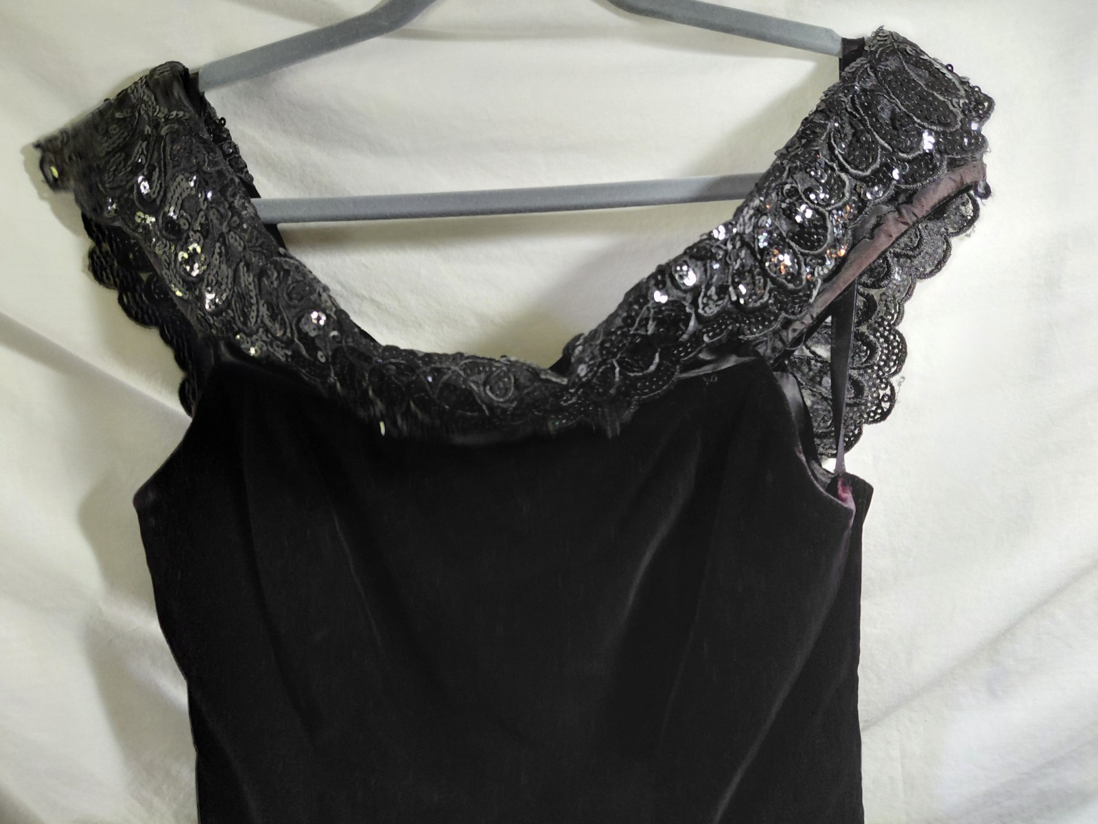 Vtg Karen Lucas For Nikki Size 10 Blk Sheath Velvet Dress Peplum Prom Blk Dress
