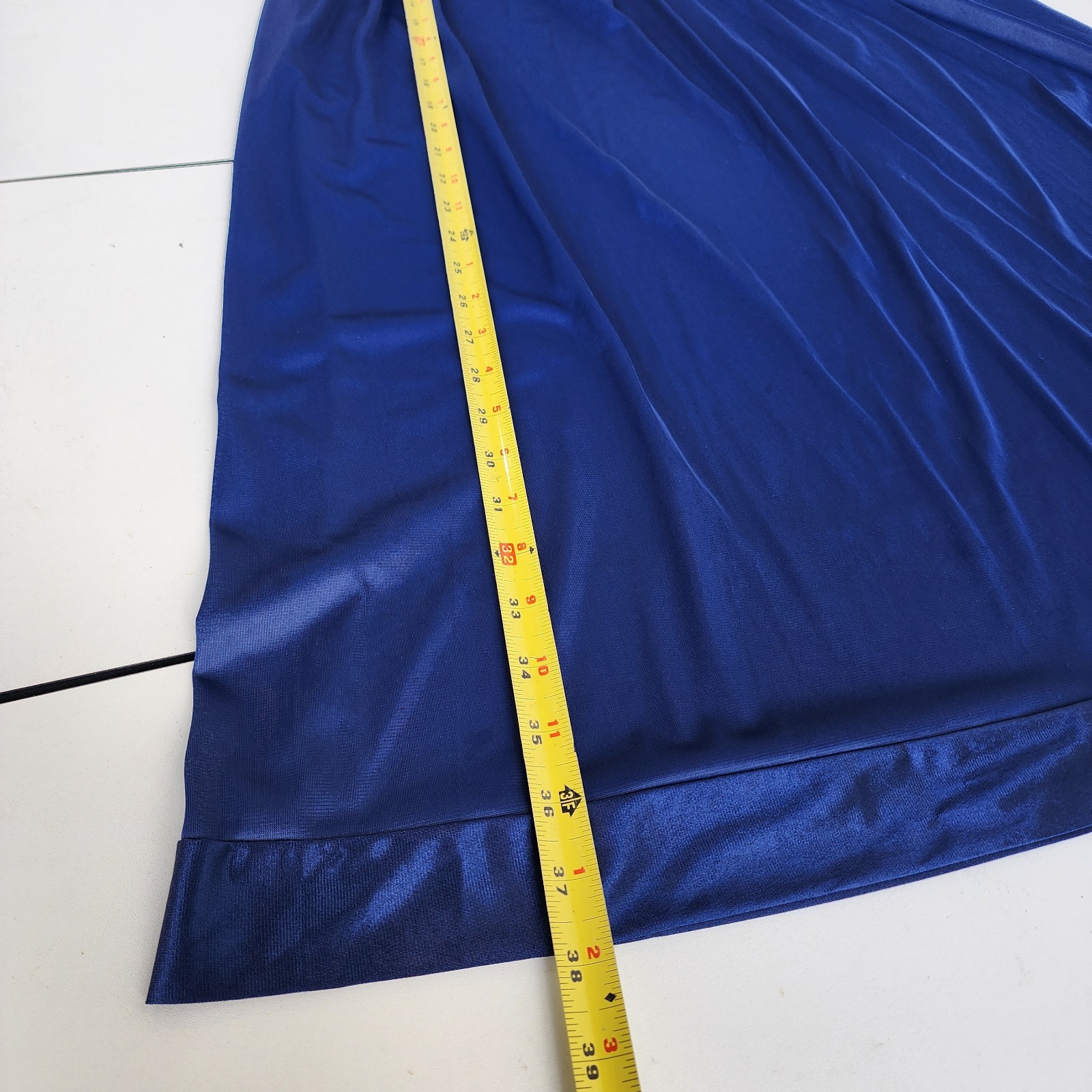 Vtg Vanity Fair Short Nightgown Style 30-107 Periwinkle NavyBlue Nylon USA M