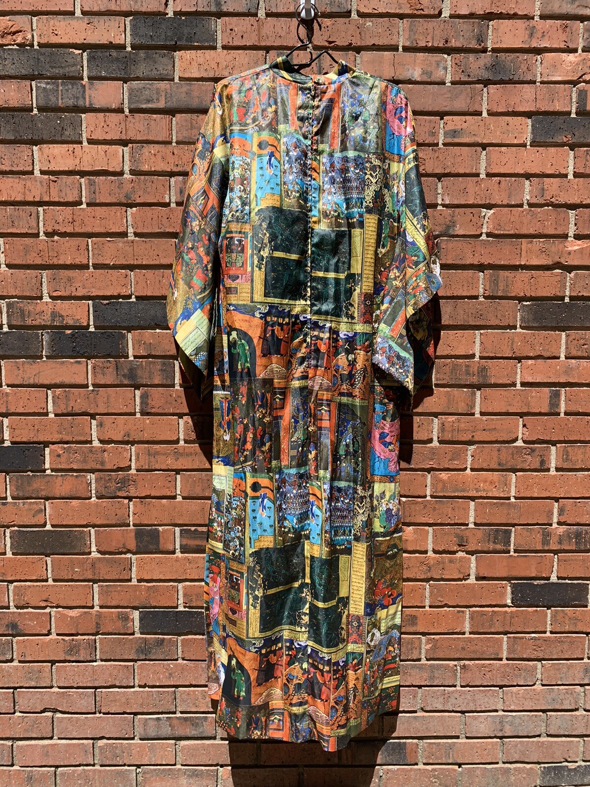 Waltah Clarke’s 60’s 70’s Kimono Sleeves Mod Hawaiian Dress Maxi Vintage MCM