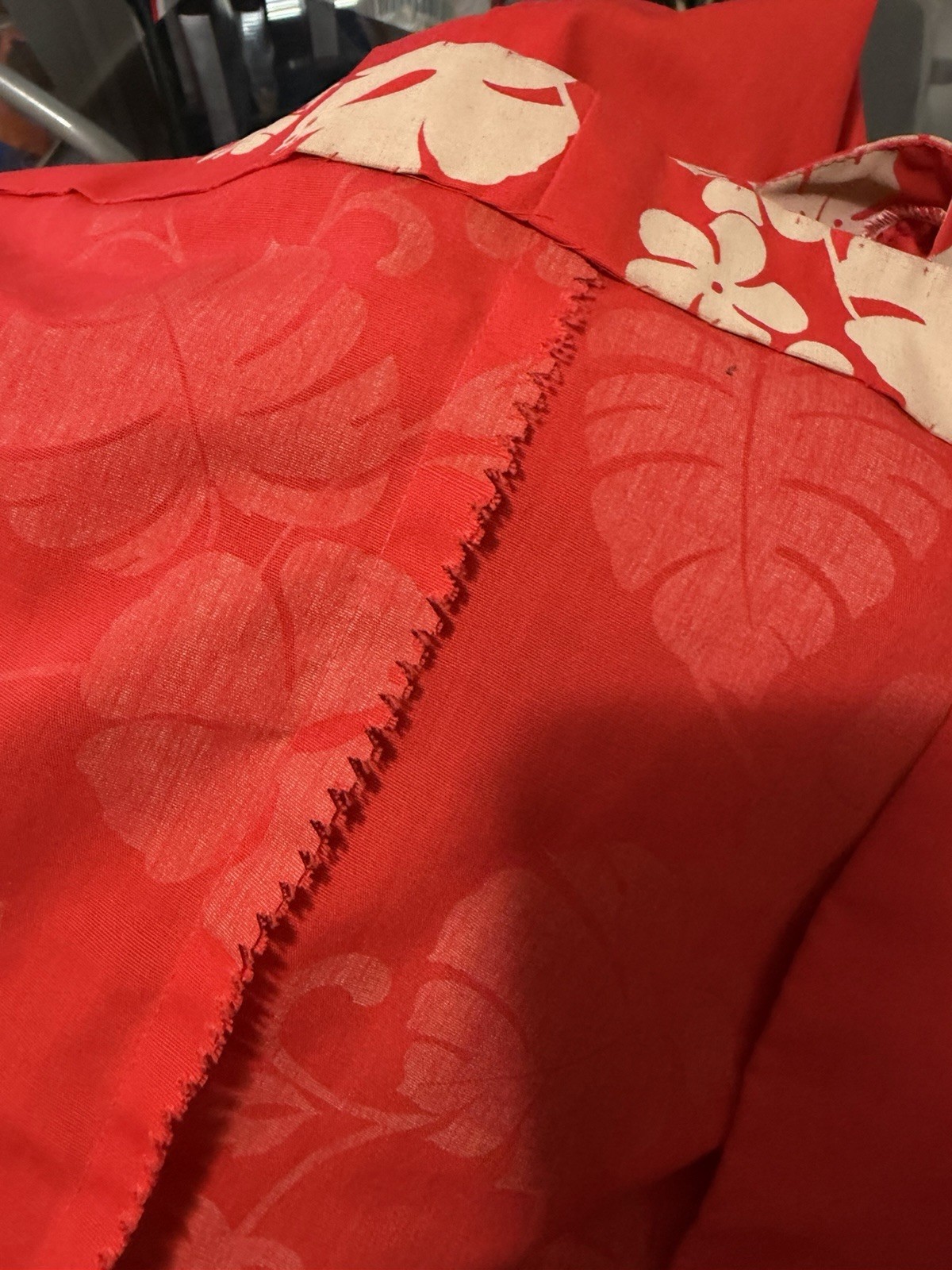 Vintage Andrade Honolulu Floral Hawaiian Maxi Dress Red EUC